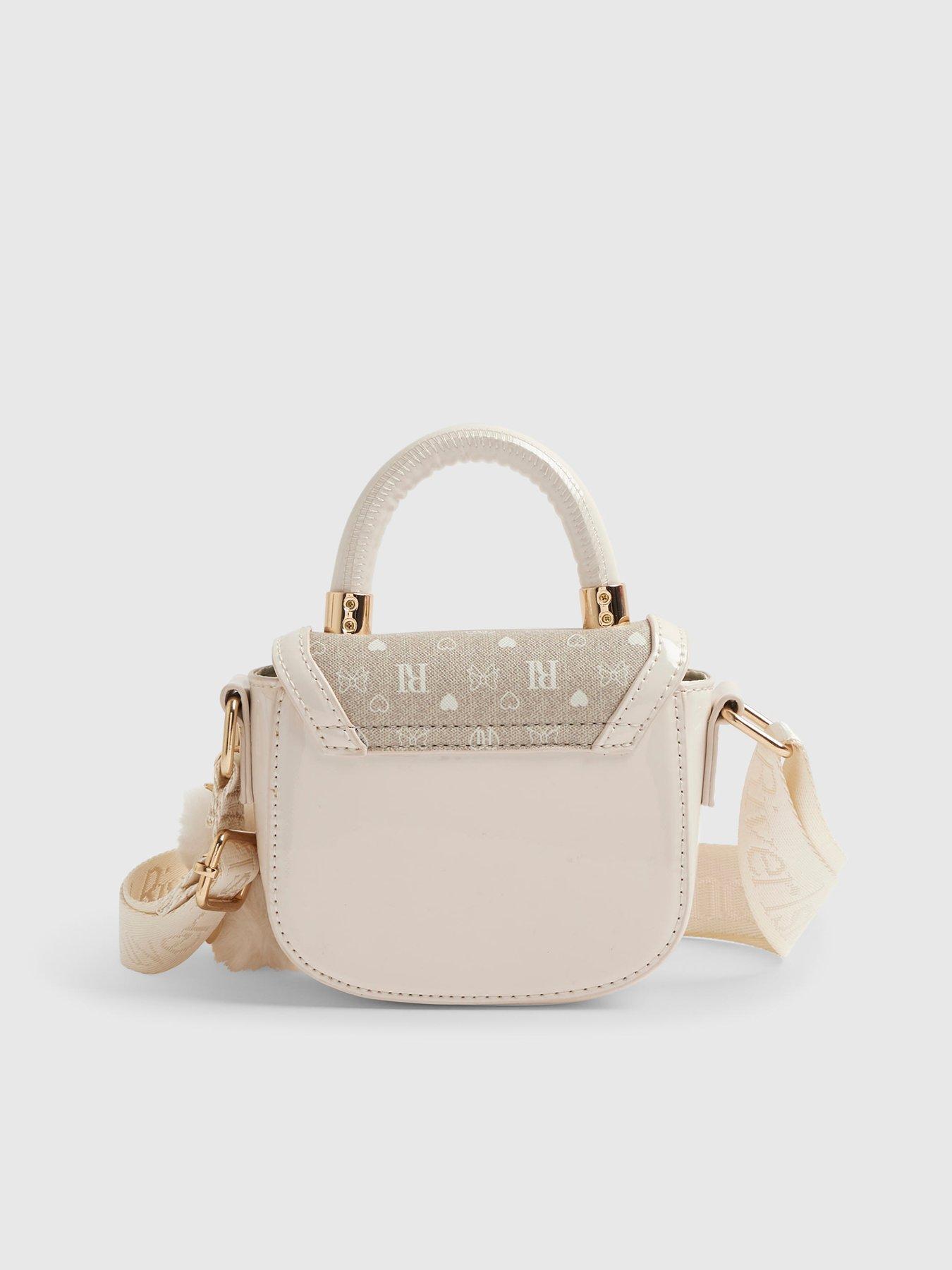Image 3 of 5 of River Island Monogram Crossbody Bag - Cream