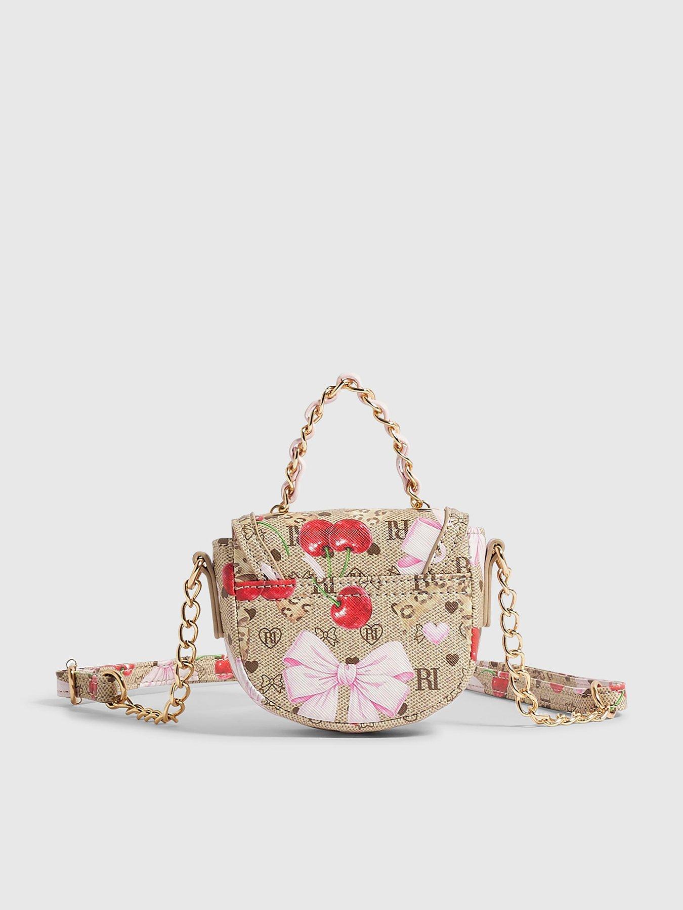 River Island Girls Monogram Mini Crossbody Bag - Brown