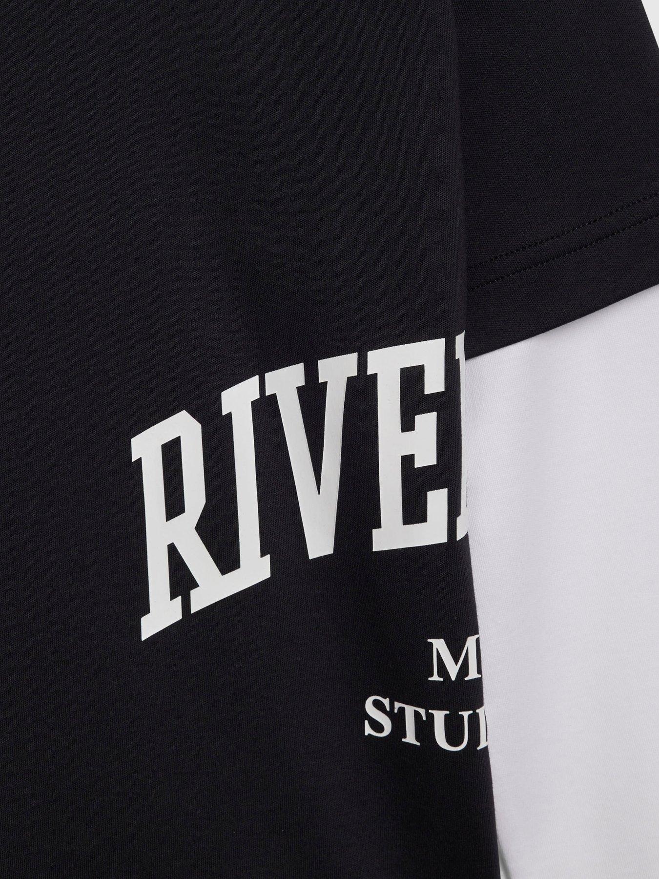 Image 3 of 4 of River Island Boys Ri Double Layer T-shirt Pack Of 2 - Beige