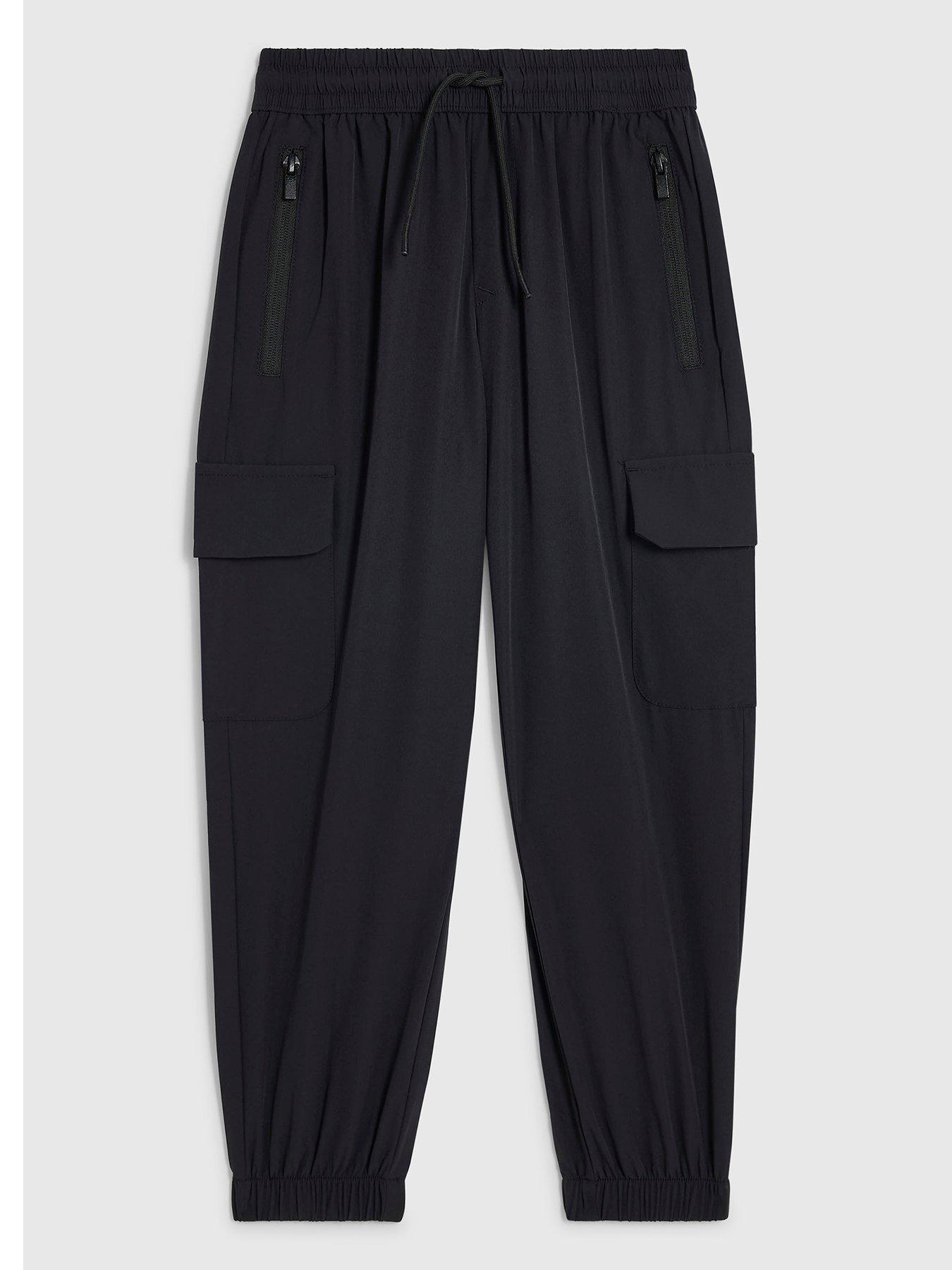 Image 1 of 4 of River Island Boys Tech Pocket Cargo Trousers - Black