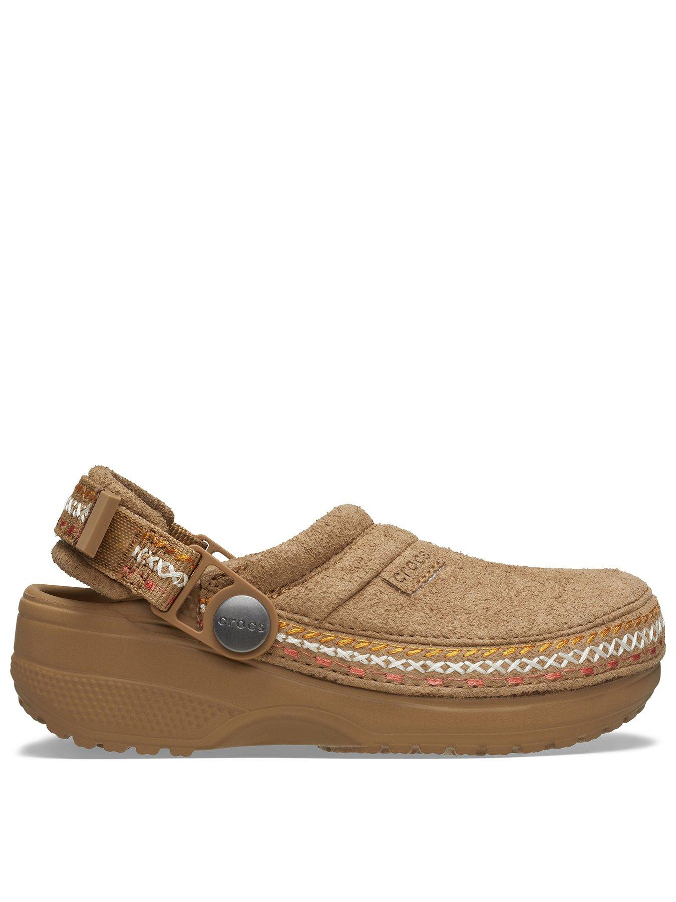 Crocs Kids Crafted Suede Stitch Clog - Sepia
