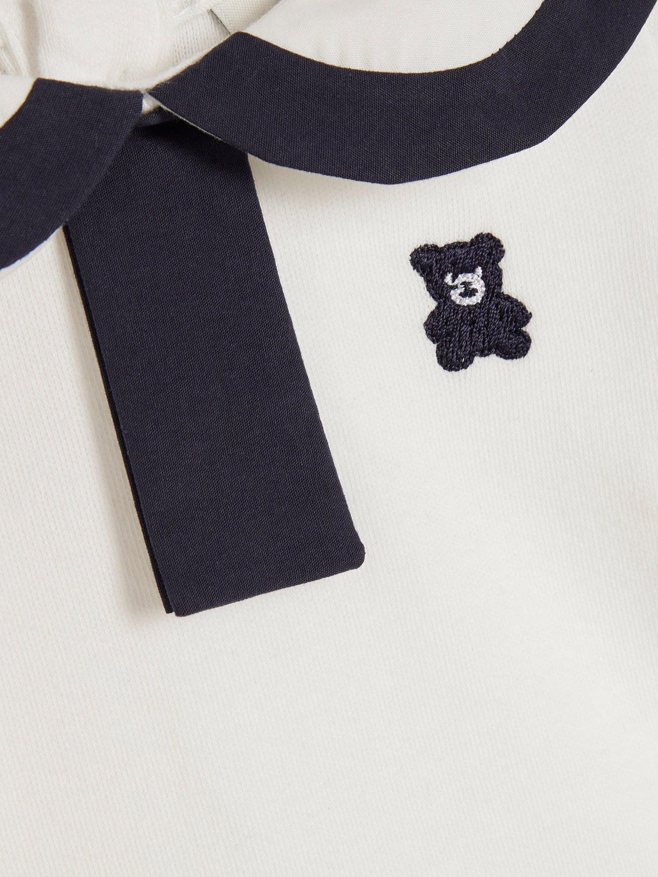 Image 4 of 5 of River Island Baby Boys Sailor Tie Bear Top Set - Navy