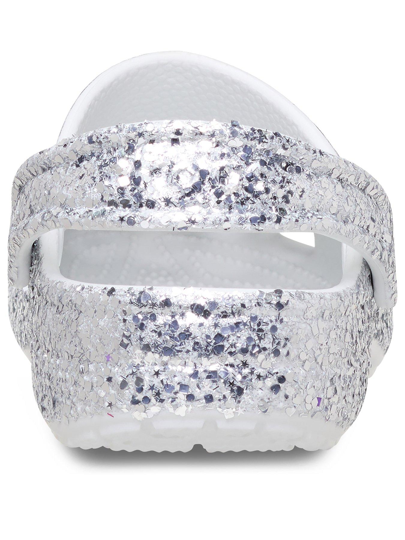 Image 3 of 6 of Crocs Junior Classic Dazzle Glitter Clog - Silver