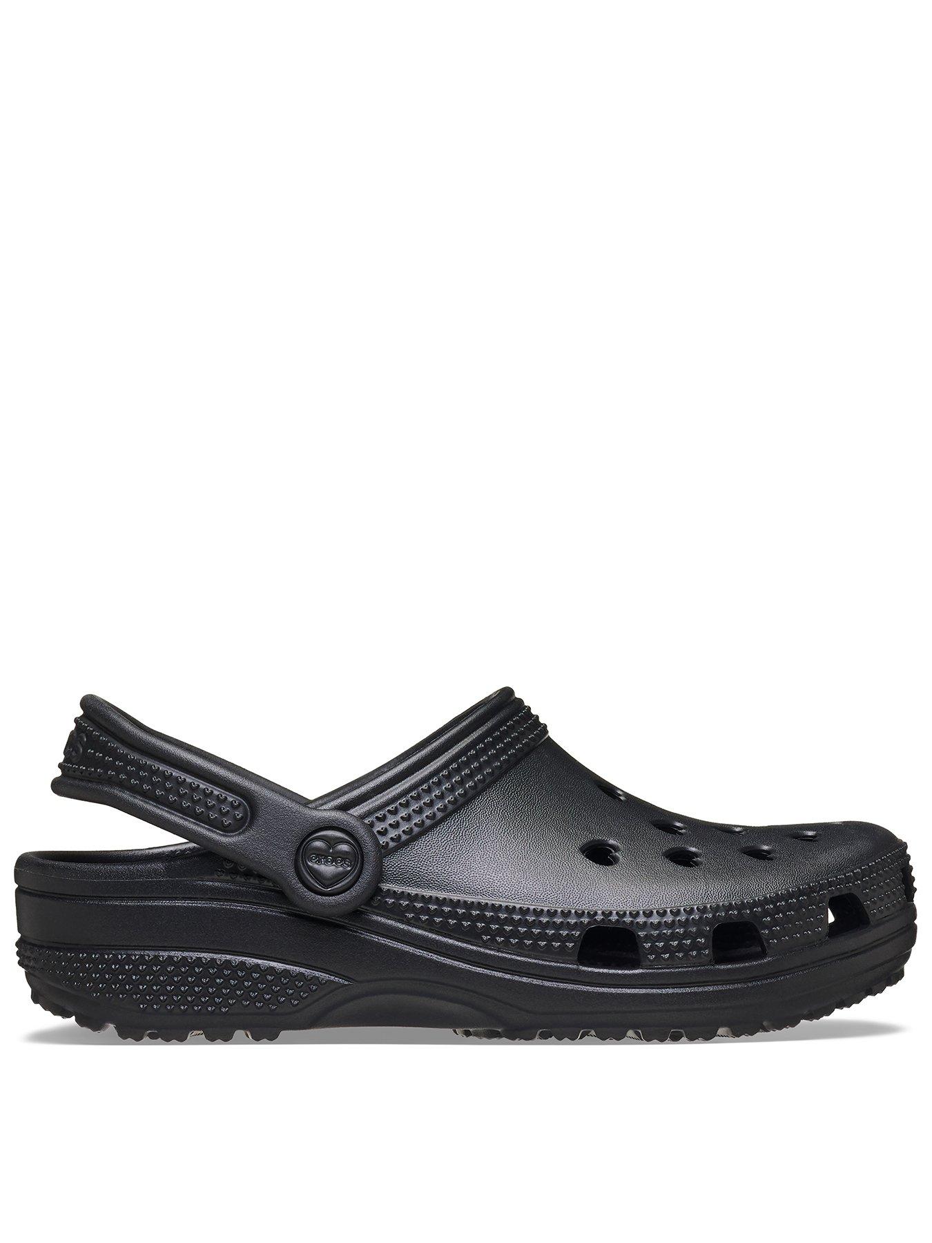 Image 1 of 6 of Crocs Junior Classic Hearts Cut Out Clog - Black