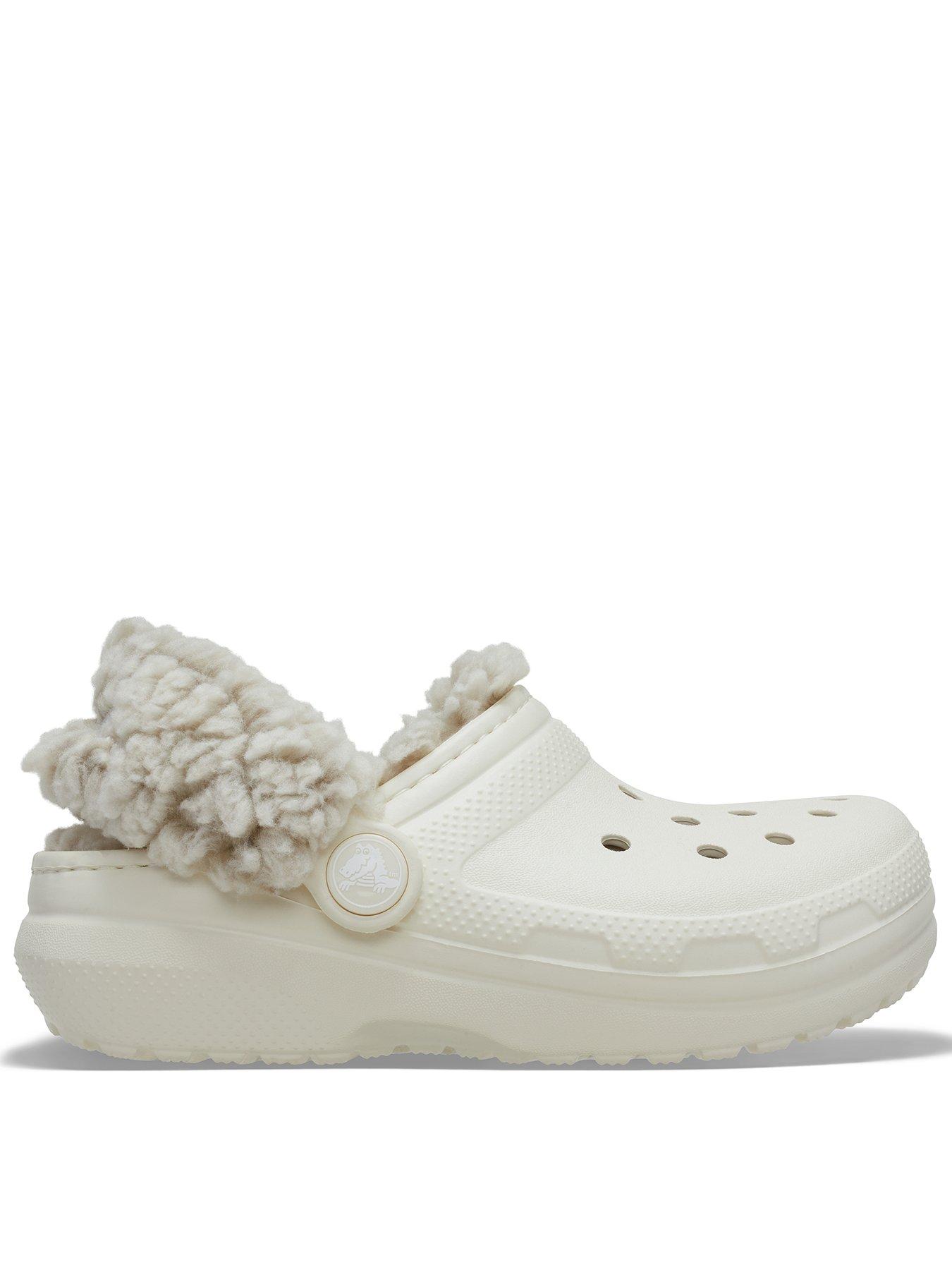 Image 1 of 6 of Crocs Kids Classic Fleece Lined Clog - Summit White