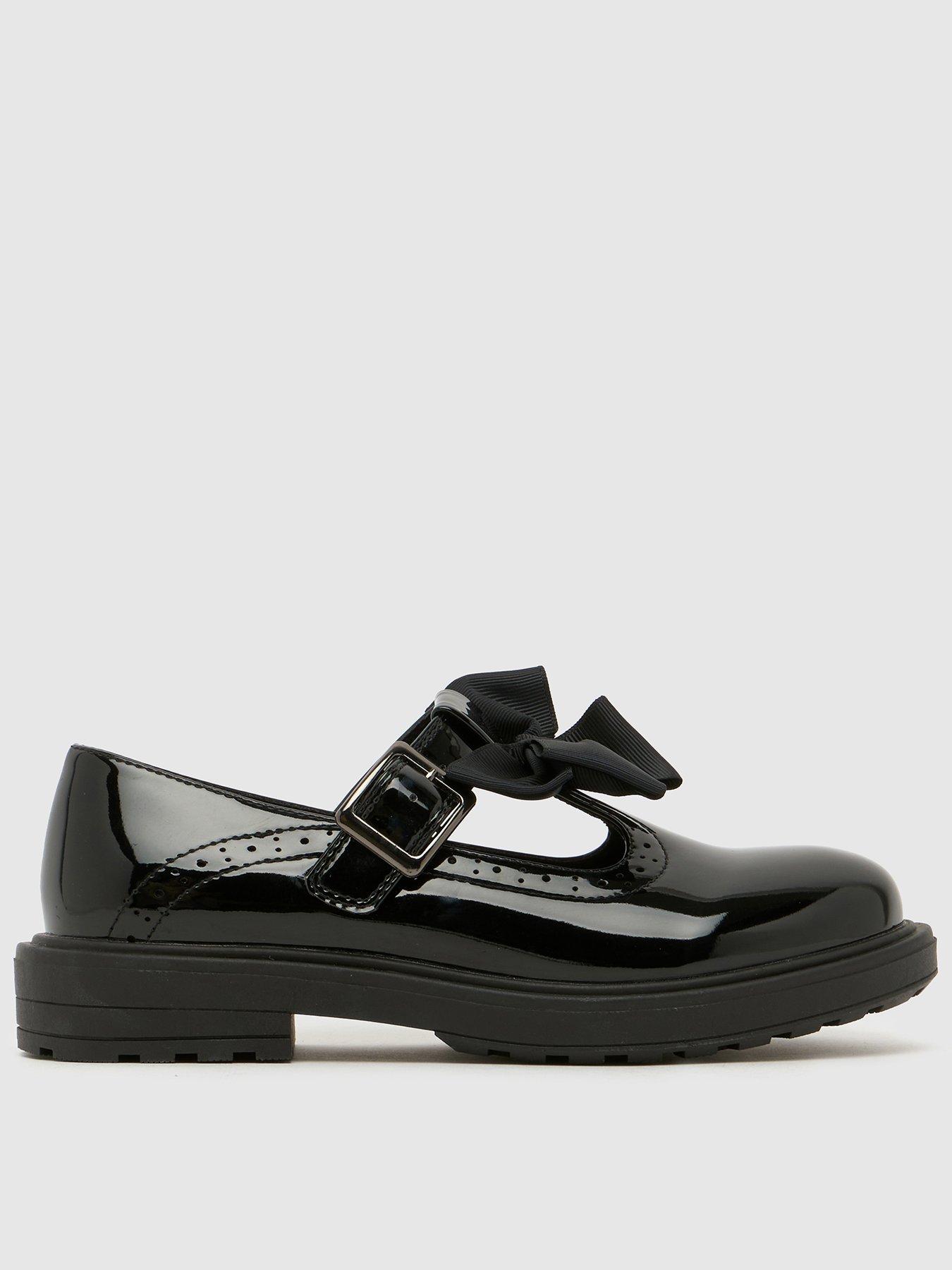 Schuh Loz Patent Bow T-Bar Girls Youth - Black
