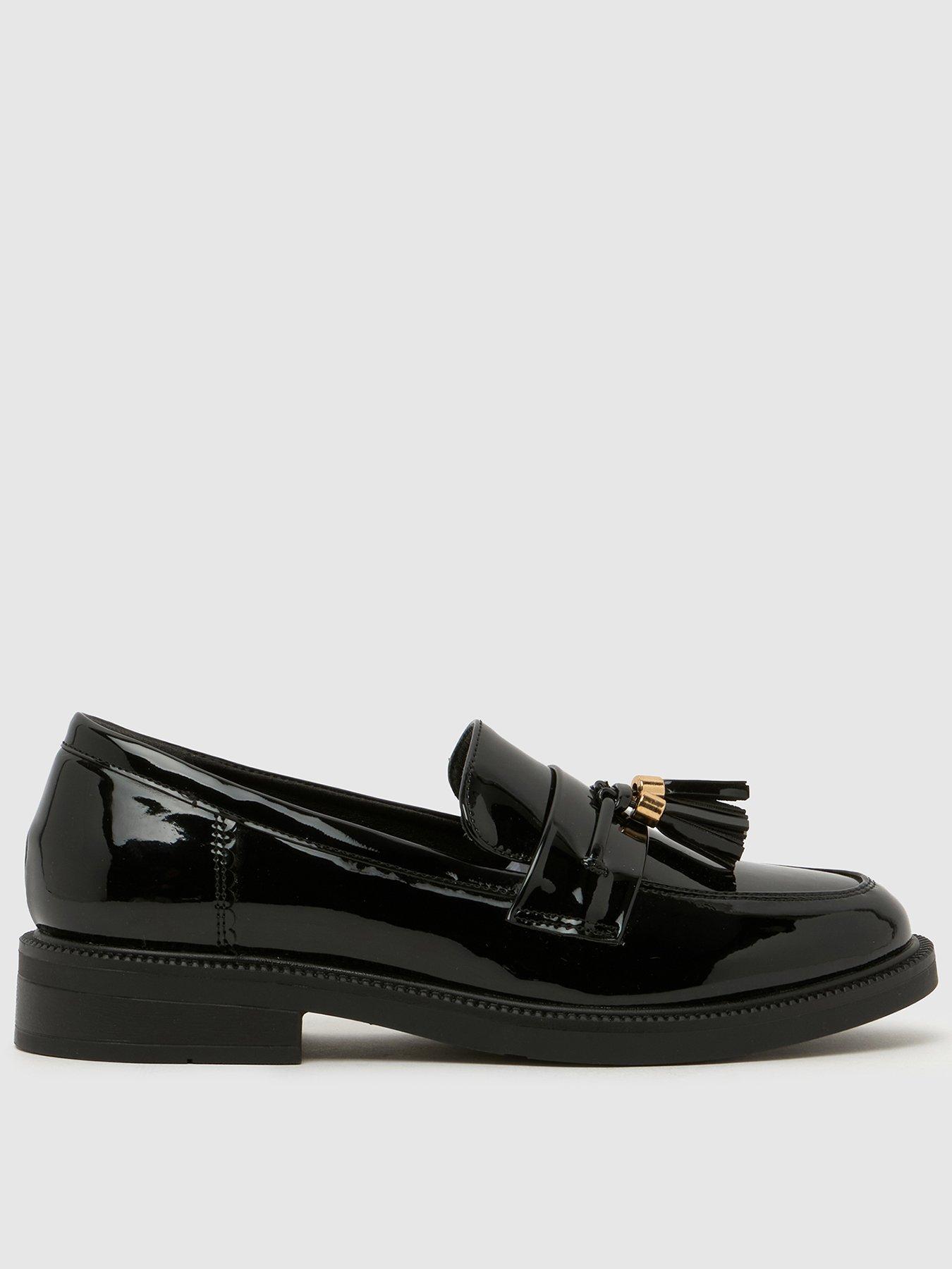 Image 1 of 4 of Schuh Girls' Patent Tassel Loafers with Fringe Detail - Black