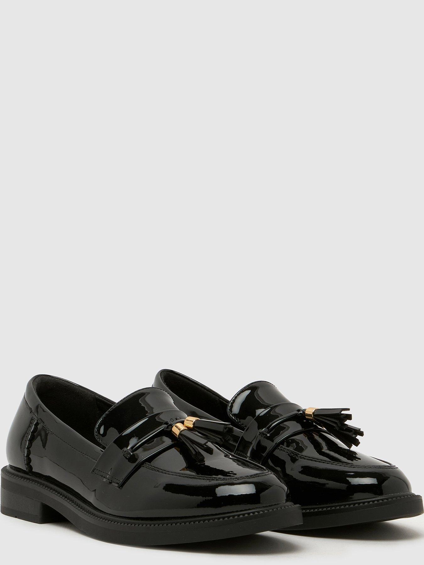 Image 4 of 4 of Schuh Girls' Patent Tassel Loafers with Fringe Detail - Black