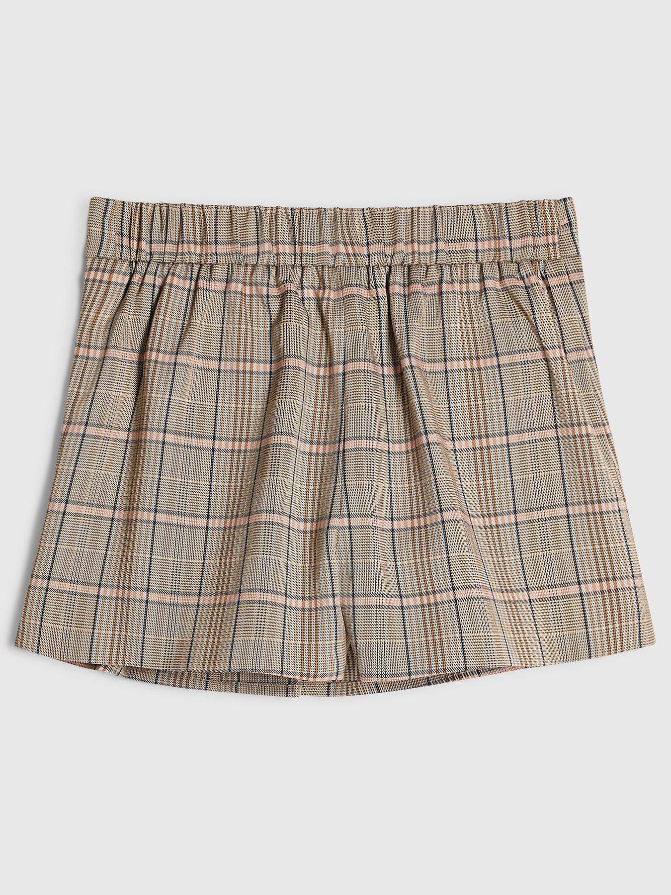 Image 2 of 3 of River Island Girls Check Skort - Brown