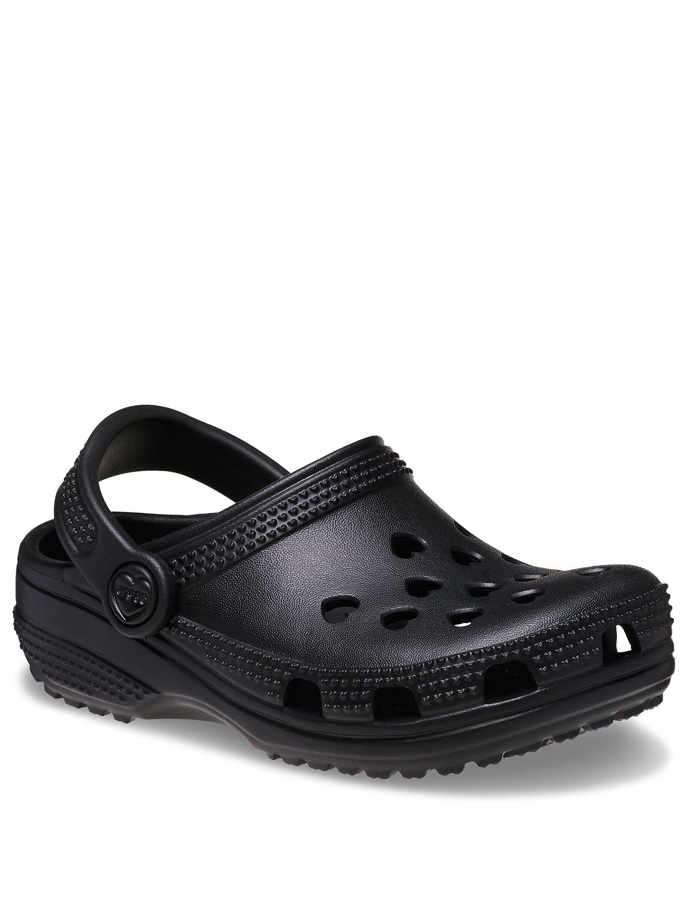 Image 2 of 6 of Crocs Girls Hearts Cut-Out Strap Clogs - Black