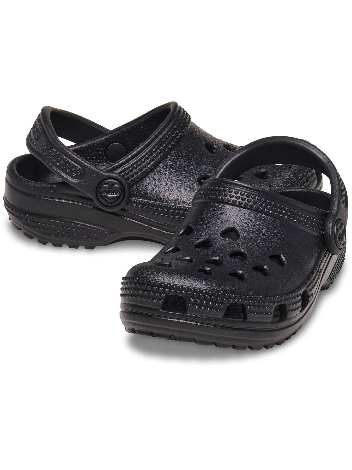 Image 6 of 6 of Crocs Girls Hearts Cut-Out Strap Clogs - Black
