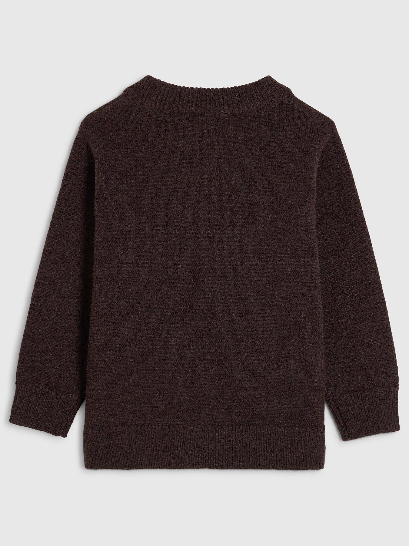 Image 2 of 4 of River Island Mini Mini Boys Fluffy Sanctuaire Jumper - Brown