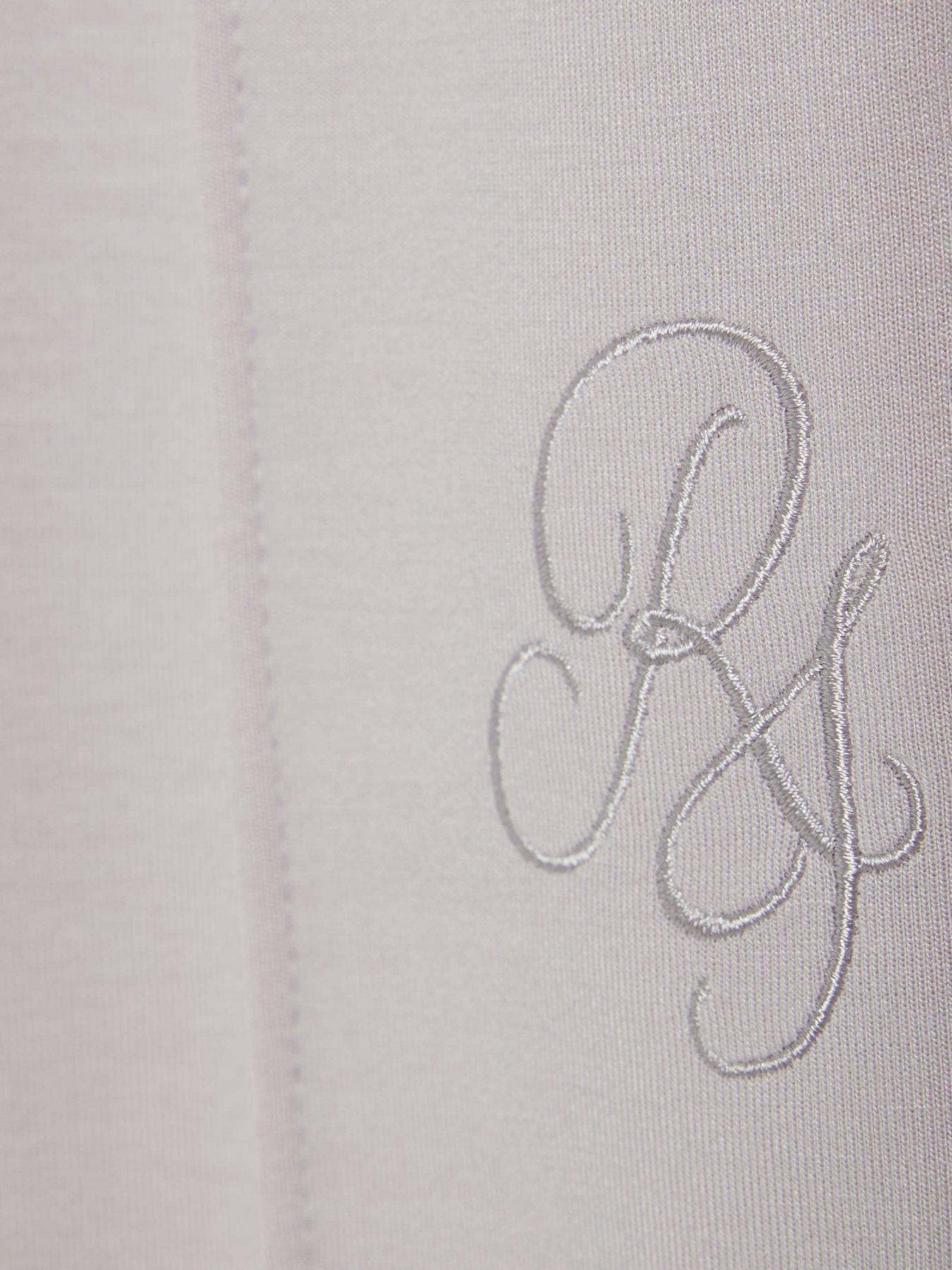 Image 4 of 5 of River Island Mini Boys Zip Neck Monogram 2 Piece Set - Grey
