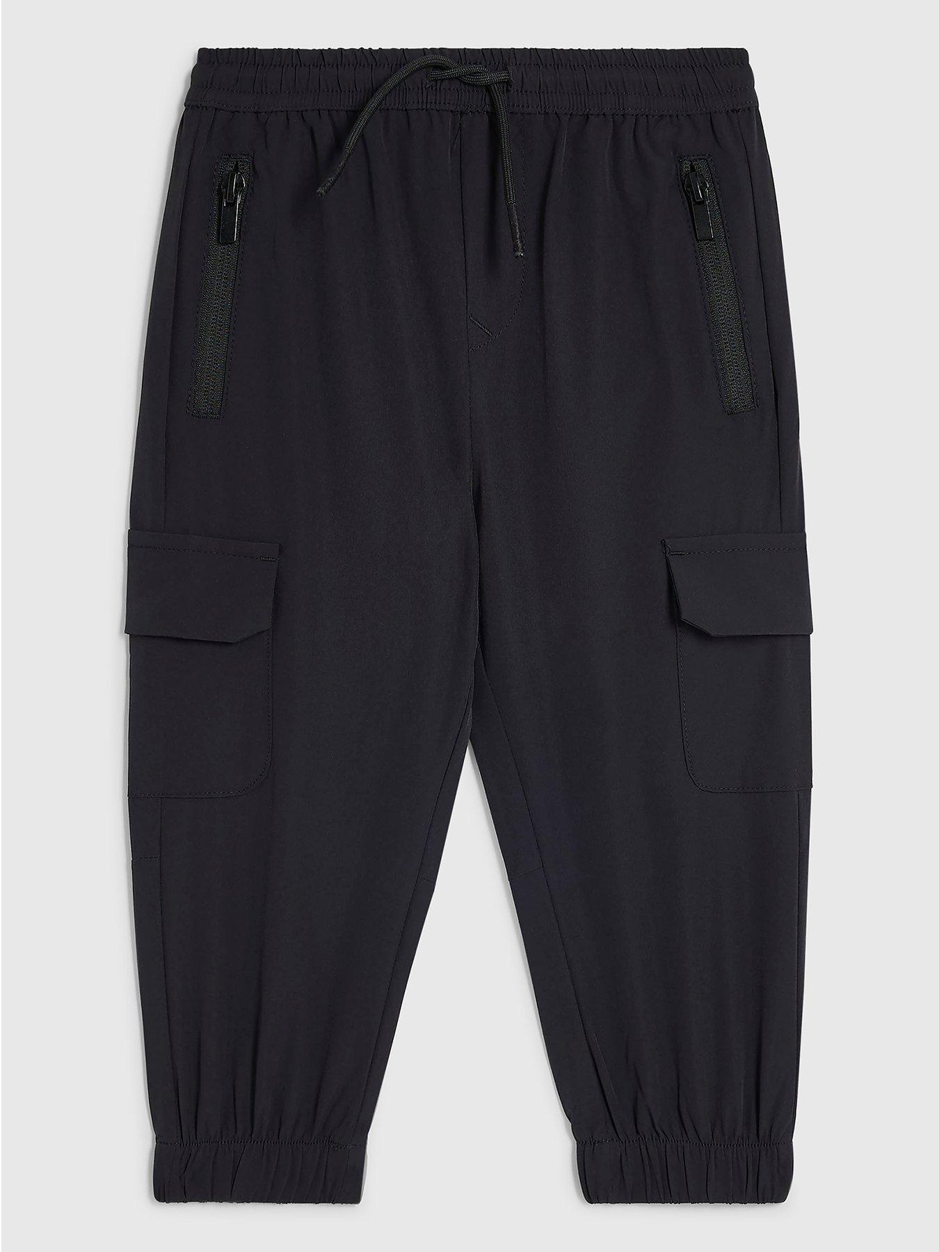 River Island Mini Boys Tech Pocket Cargo Trousers - Black