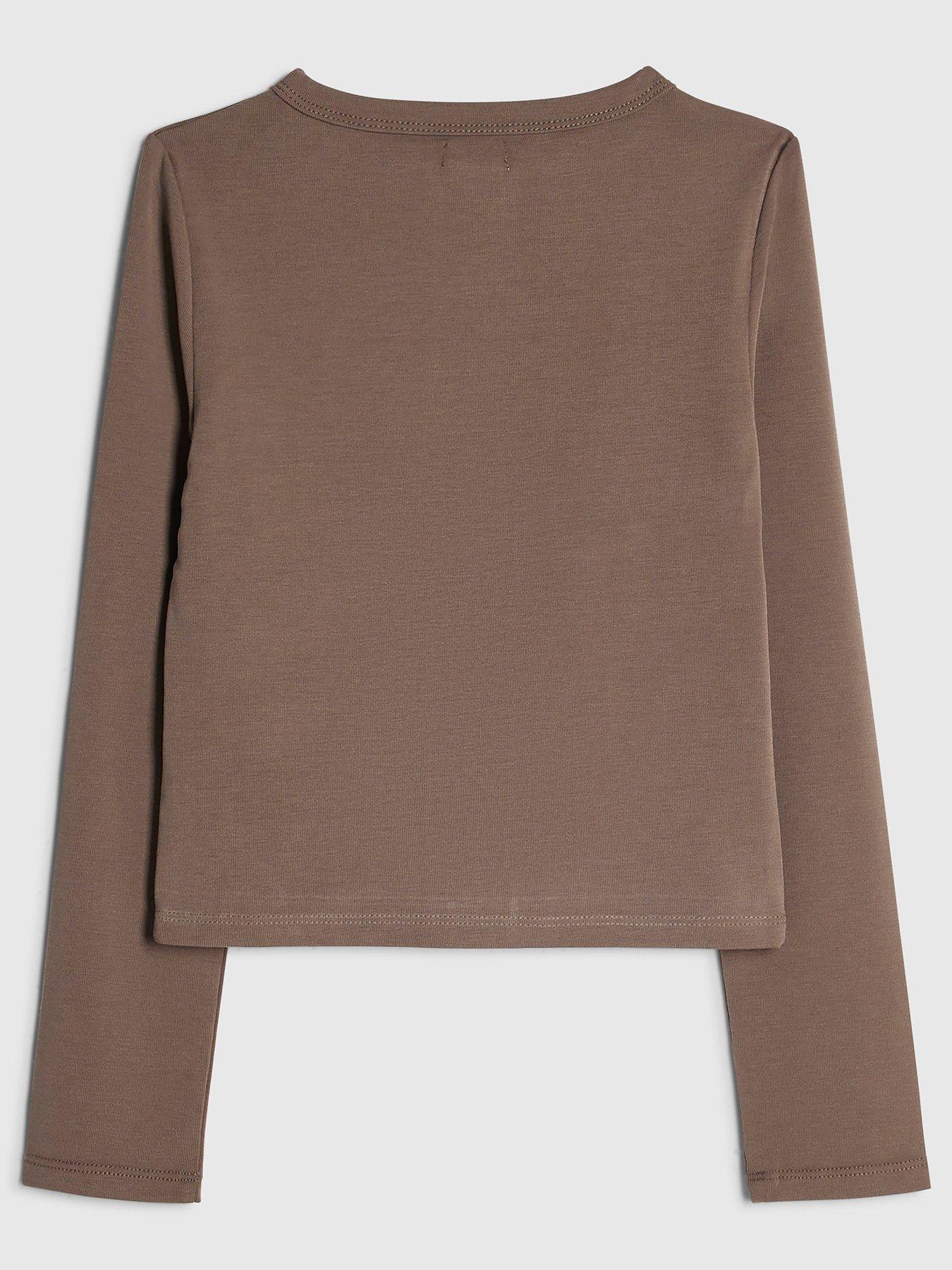 Image 2 of 4 of River Island Girls Soft Touch Cardigan - Brown