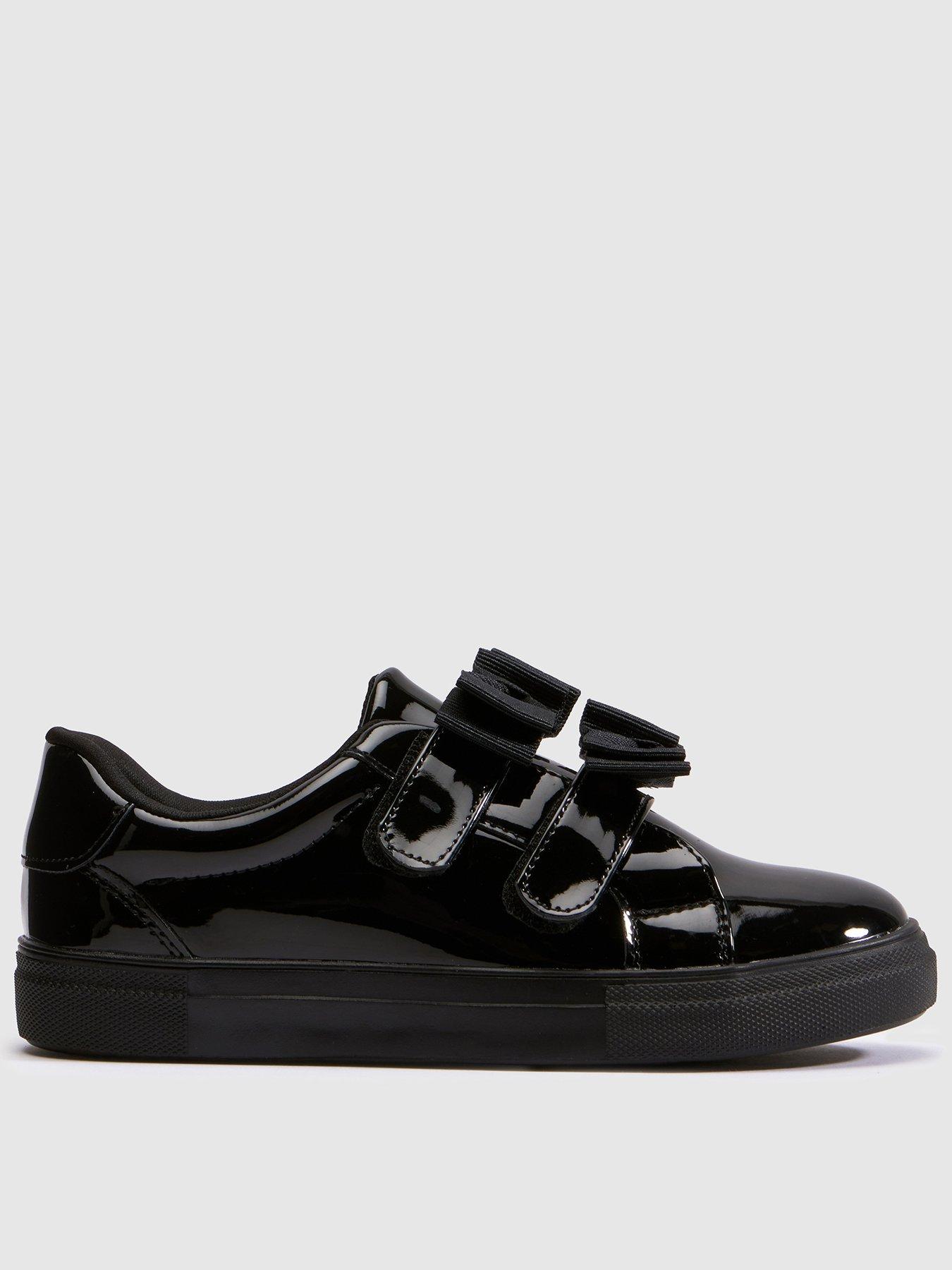 Schuh Junior Bow Velcro Trainer- Black