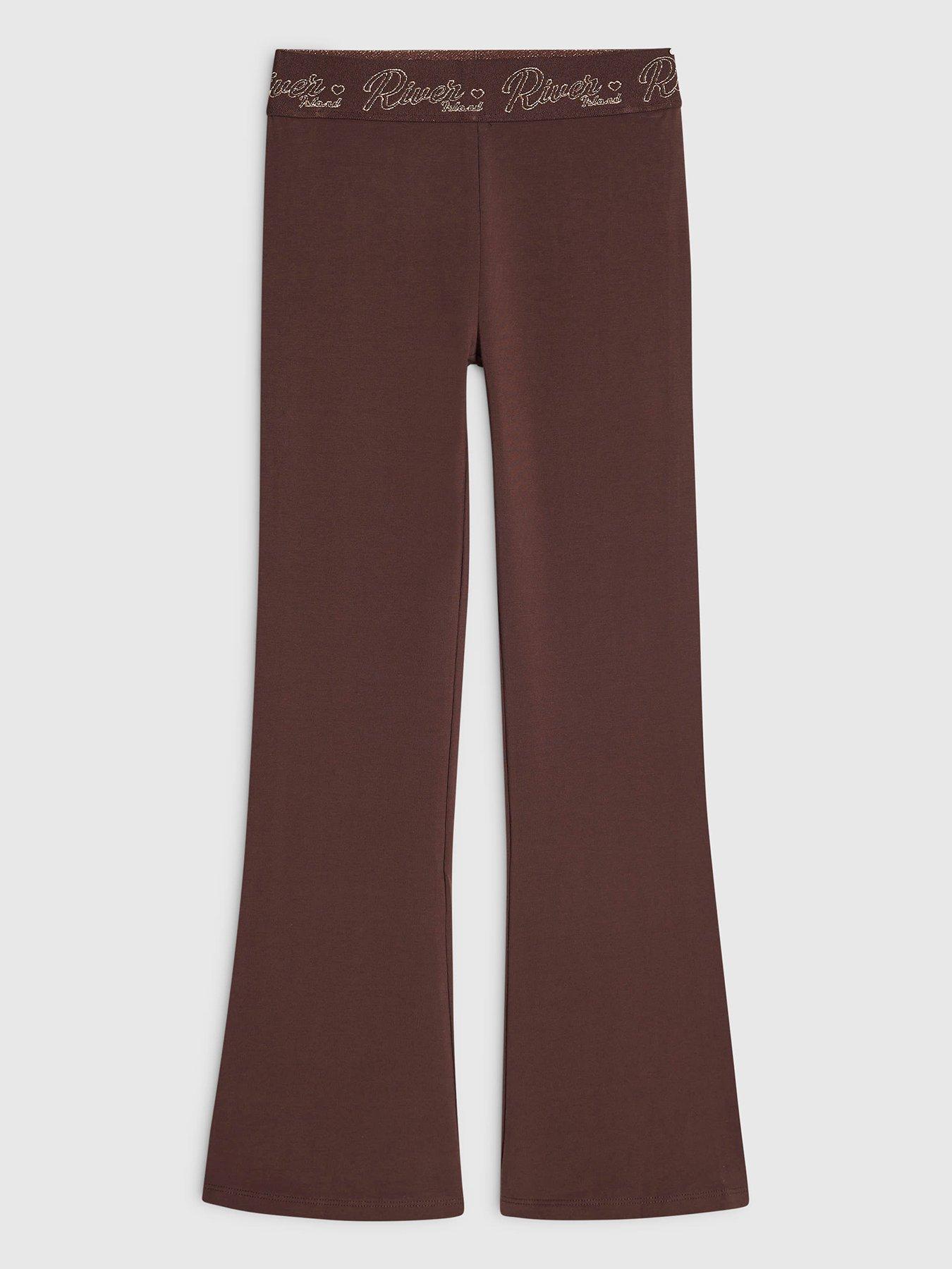 River Island Girls RI Flared Leggings - Brown
