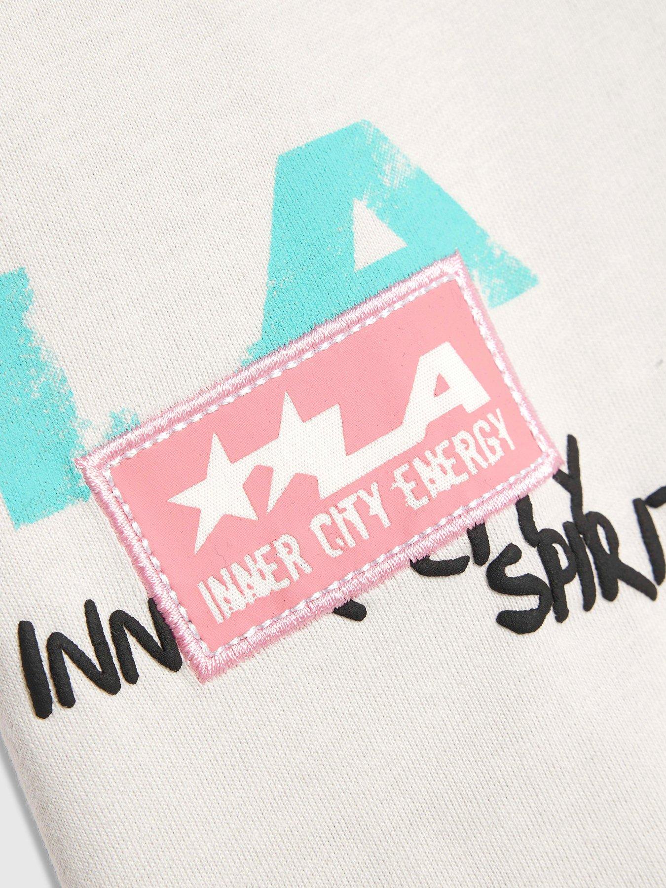 Image 4 of 4 of River Island Boys Oversized Grafitti Graphic T-Shirt - Grey