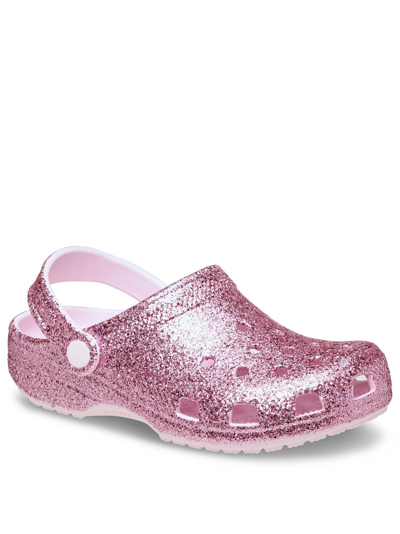 Image 2 of 7 of Crocs Junior Classic Chunky Glitter Clog - Pink Milk