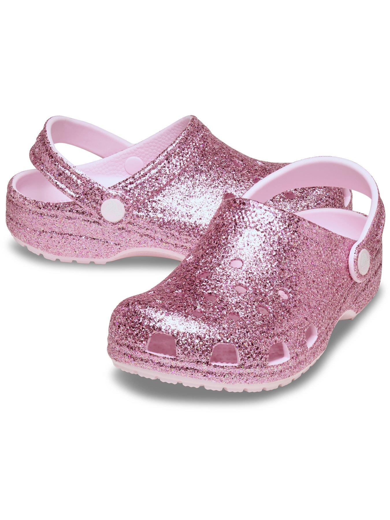 Image 6 of 7 of Crocs Junior Classic Chunky Glitter Clog - Pink Milk