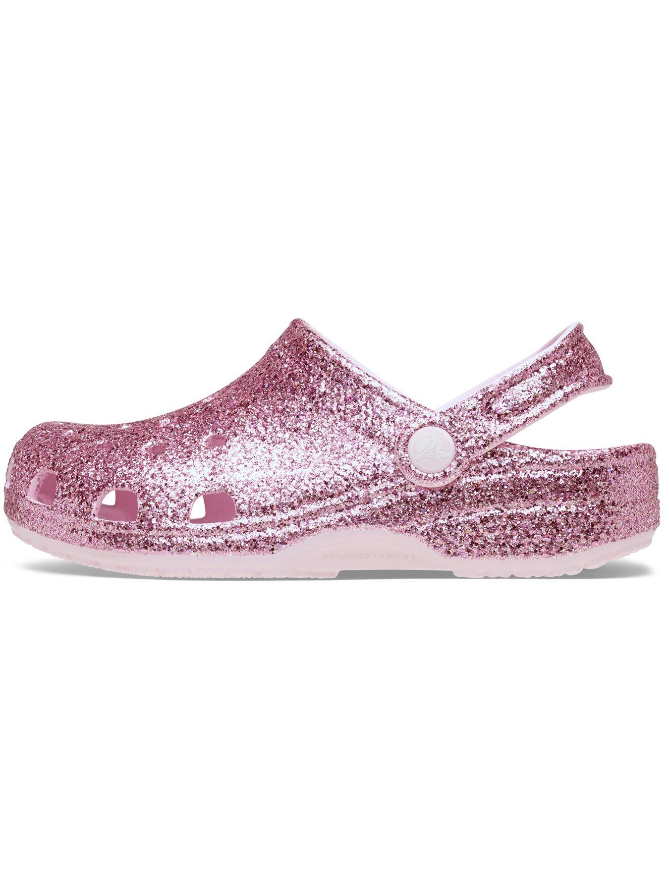 Image 7 of 7 of Crocs Junior Classic Chunky Glitter Clog - Pink Milk