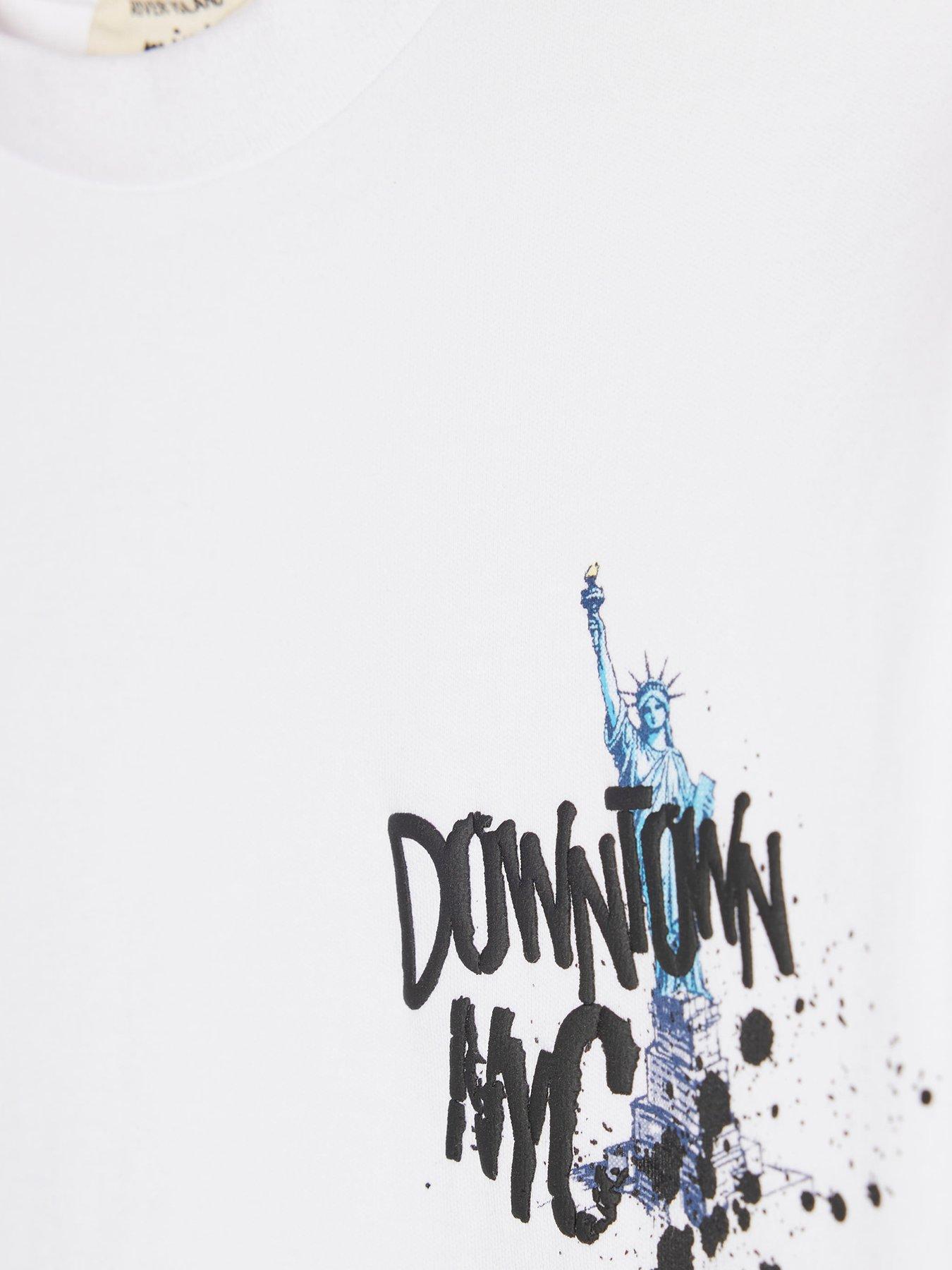 Image 4 of 4 of River Island Mini Boys Downtown Nyc Graphic T-Shirt - White