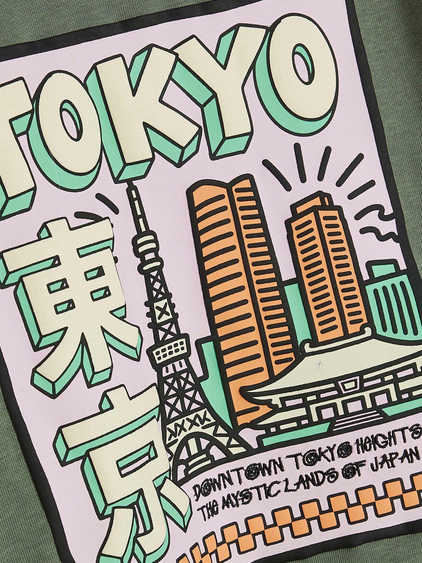 Image 5 of 5 of River Island Mini Mini Boys Tokyo Cartoon Sweatshirt Set - Khaki