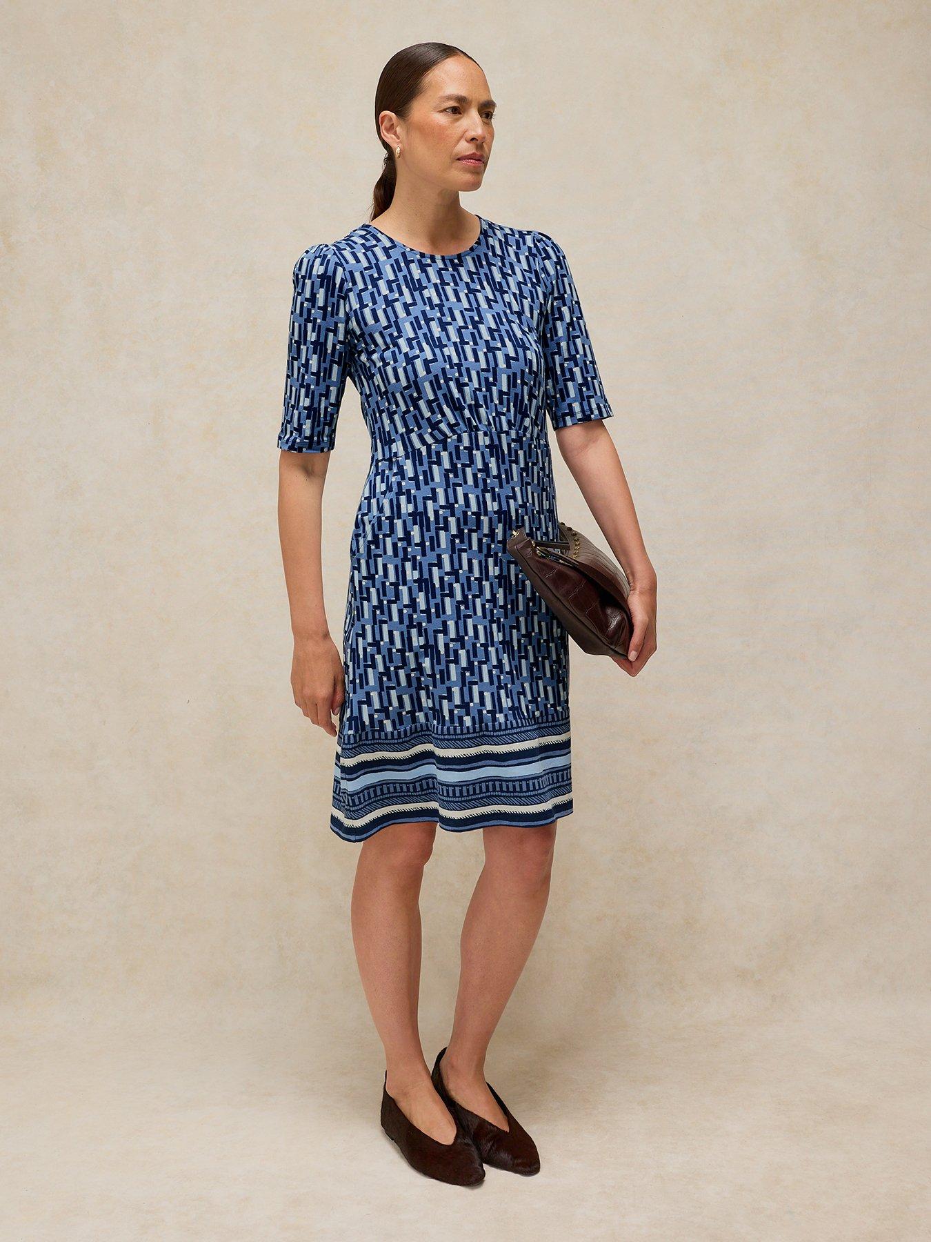 Image 3 of 6 of White Stuff Olivia Jersey Dress - Blue