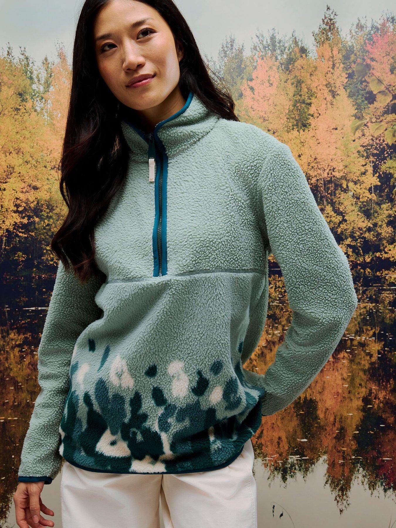 Image 1 of 7 of Regatta Ladies Women's Frankie Borg Half Zip Fleece-glacier Green Leopard Camo