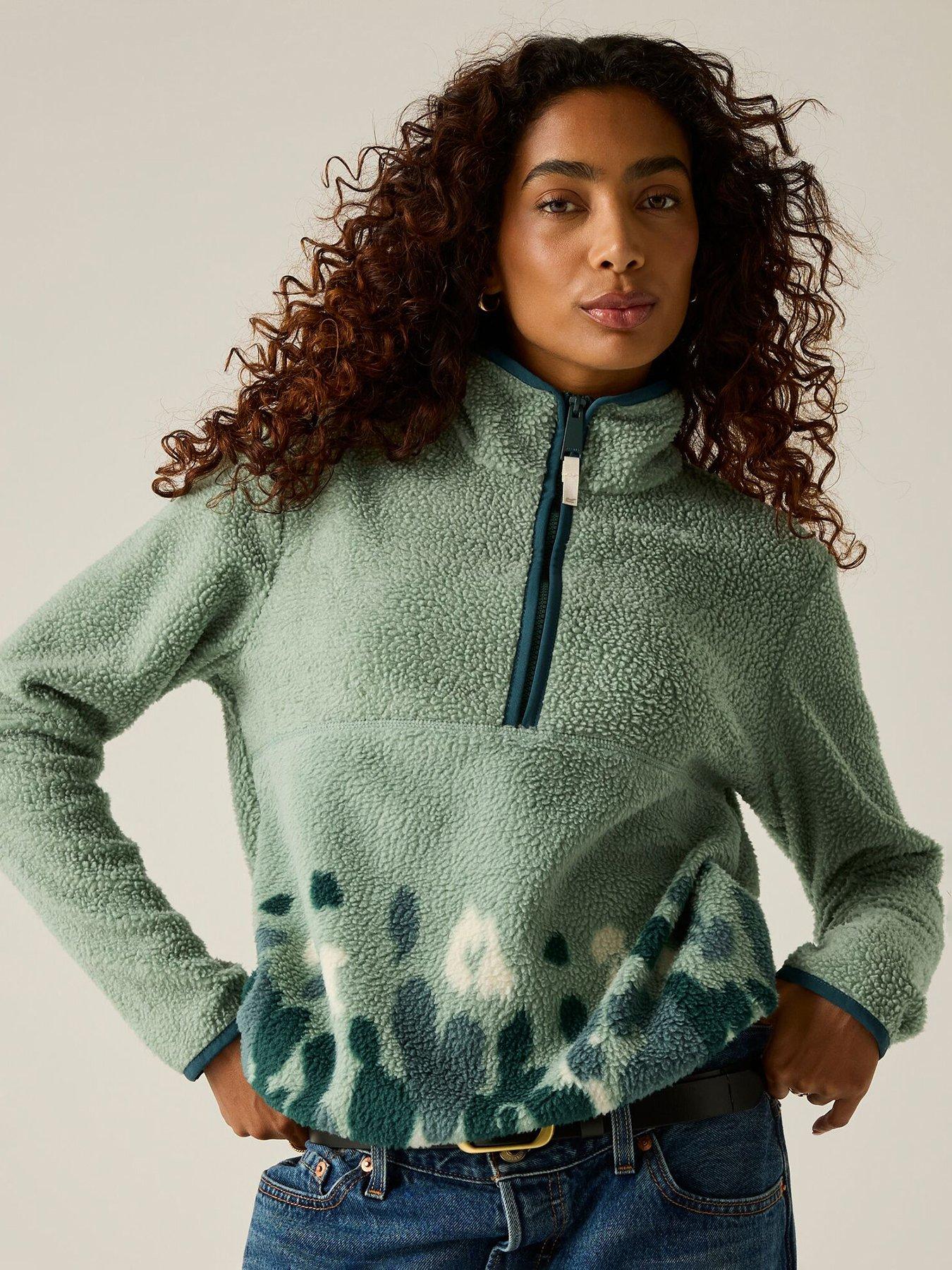 Image 2 of 7 of Regatta Ladies Women's Frankie Borg Half Zip Fleece-glacier Green Leopard Camo