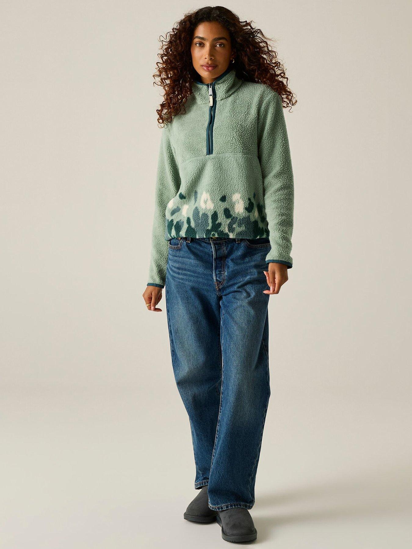 Image 3 of 7 of Regatta Ladies Women's Frankie Borg Half Zip Fleece-glacier Green Leopard Camo