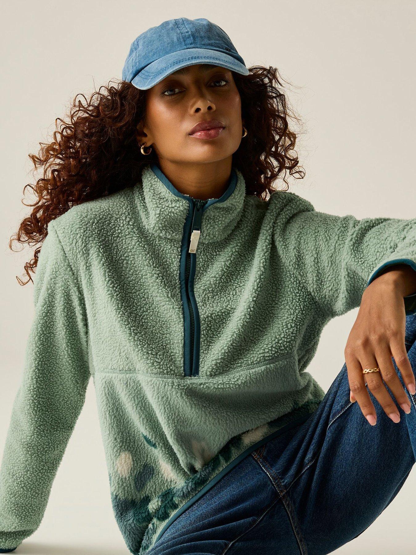 Image 4 of 7 of Regatta Ladies Women's Frankie Borg Half Zip Fleece-glacier Green Leopard Camo