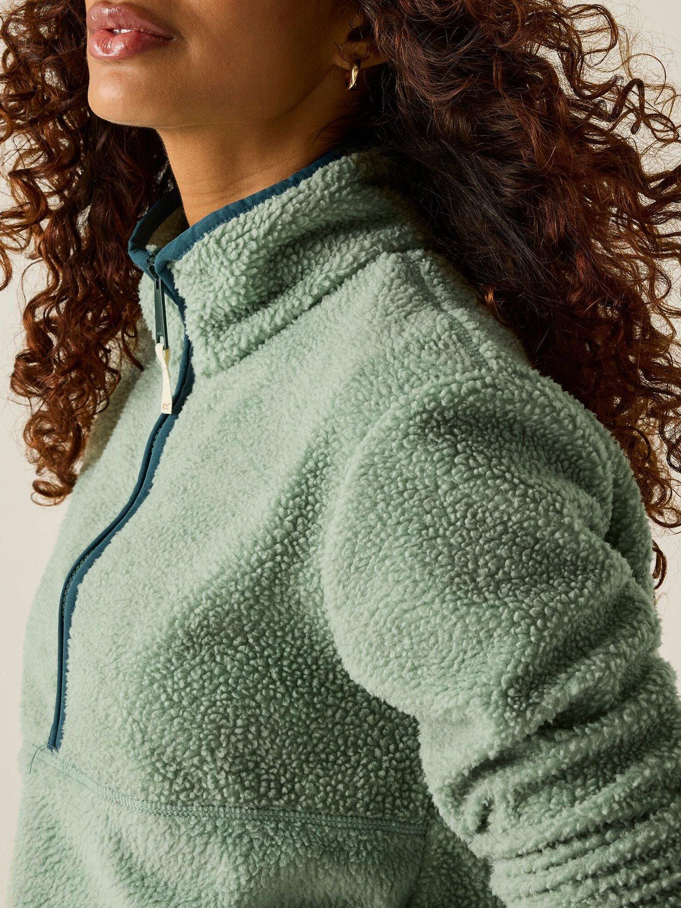 Image 6 of 7 of Regatta Ladies Women's Frankie Borg Half Zip Fleece-glacier Green Leopard Camo