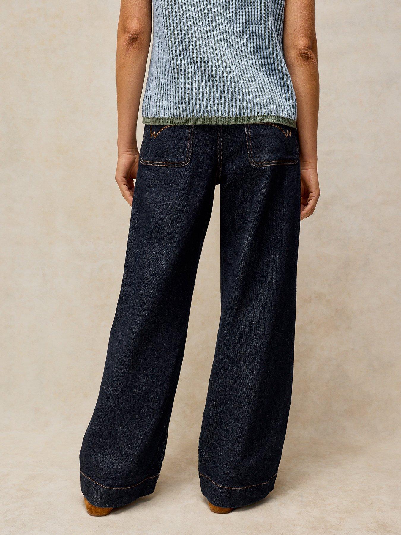 Image 2 of 5 of White Stuff Tia Wide Leg Jeans - Blue