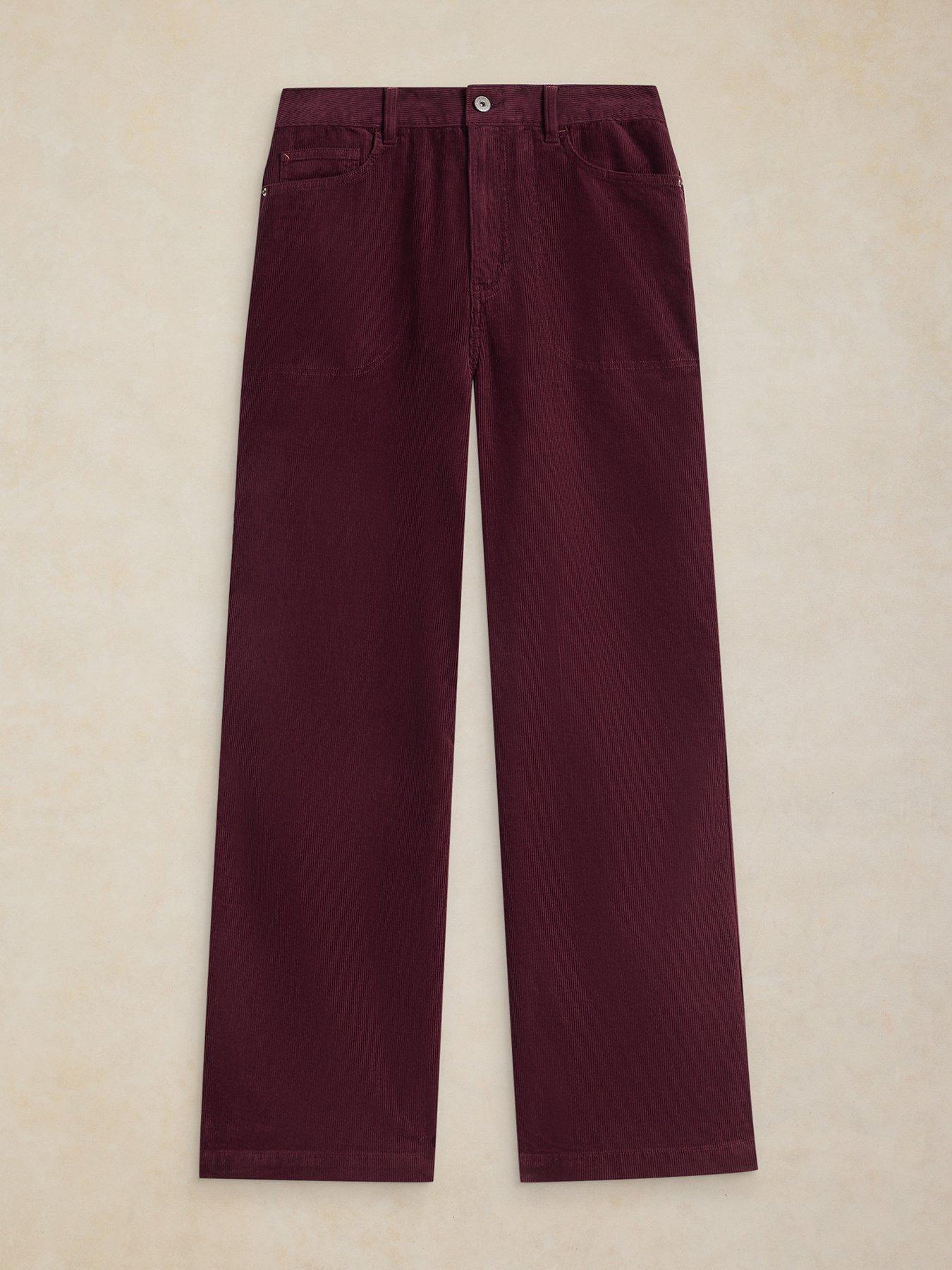 Image 5 of 5 of White Stuff Womens Tia Wide Leg Mid-Rise Cord Trousers - Purple