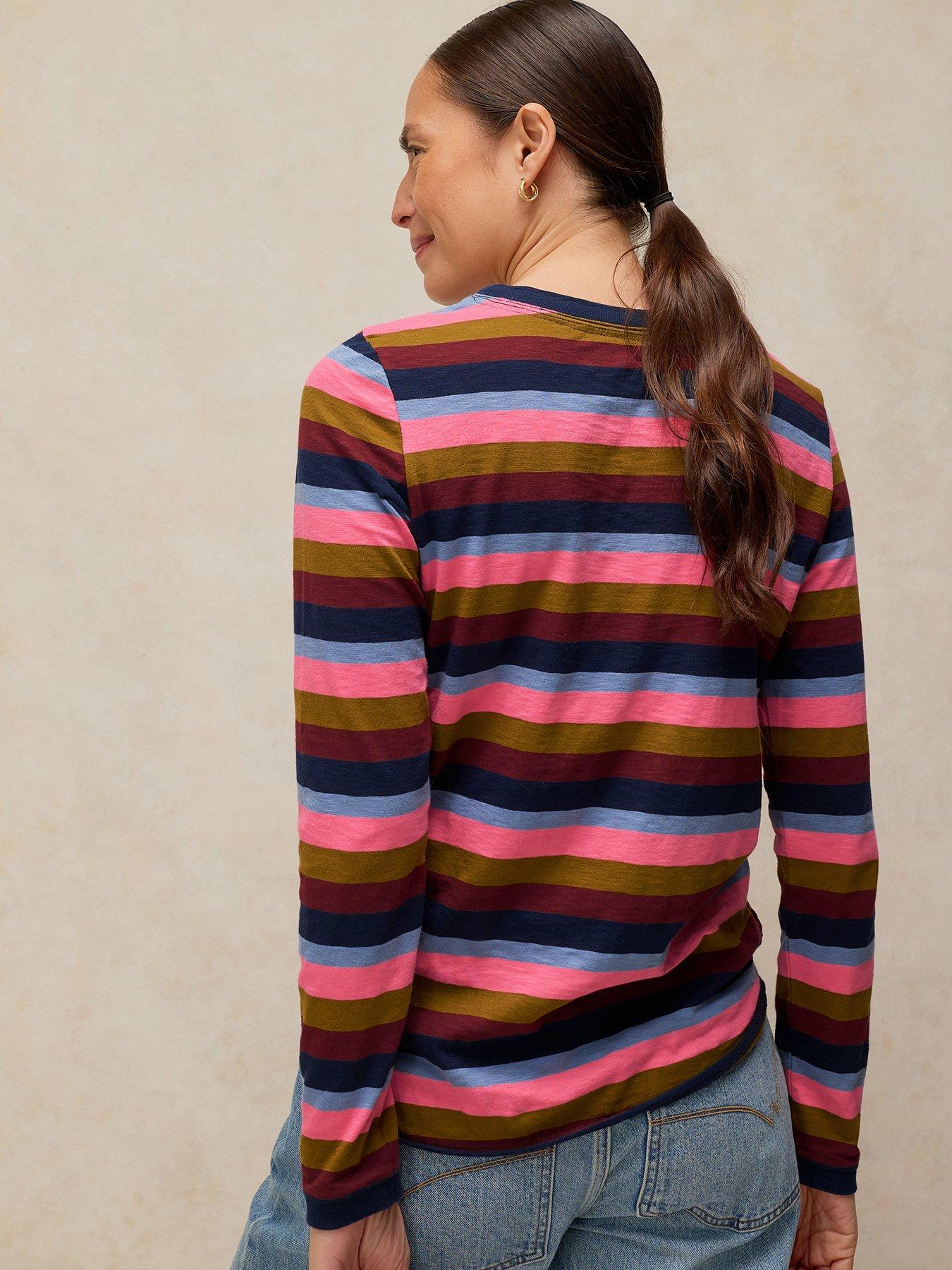 Image 2 of 6 of White Stuff Clara Stripe Long Sleeve Tee - Pink