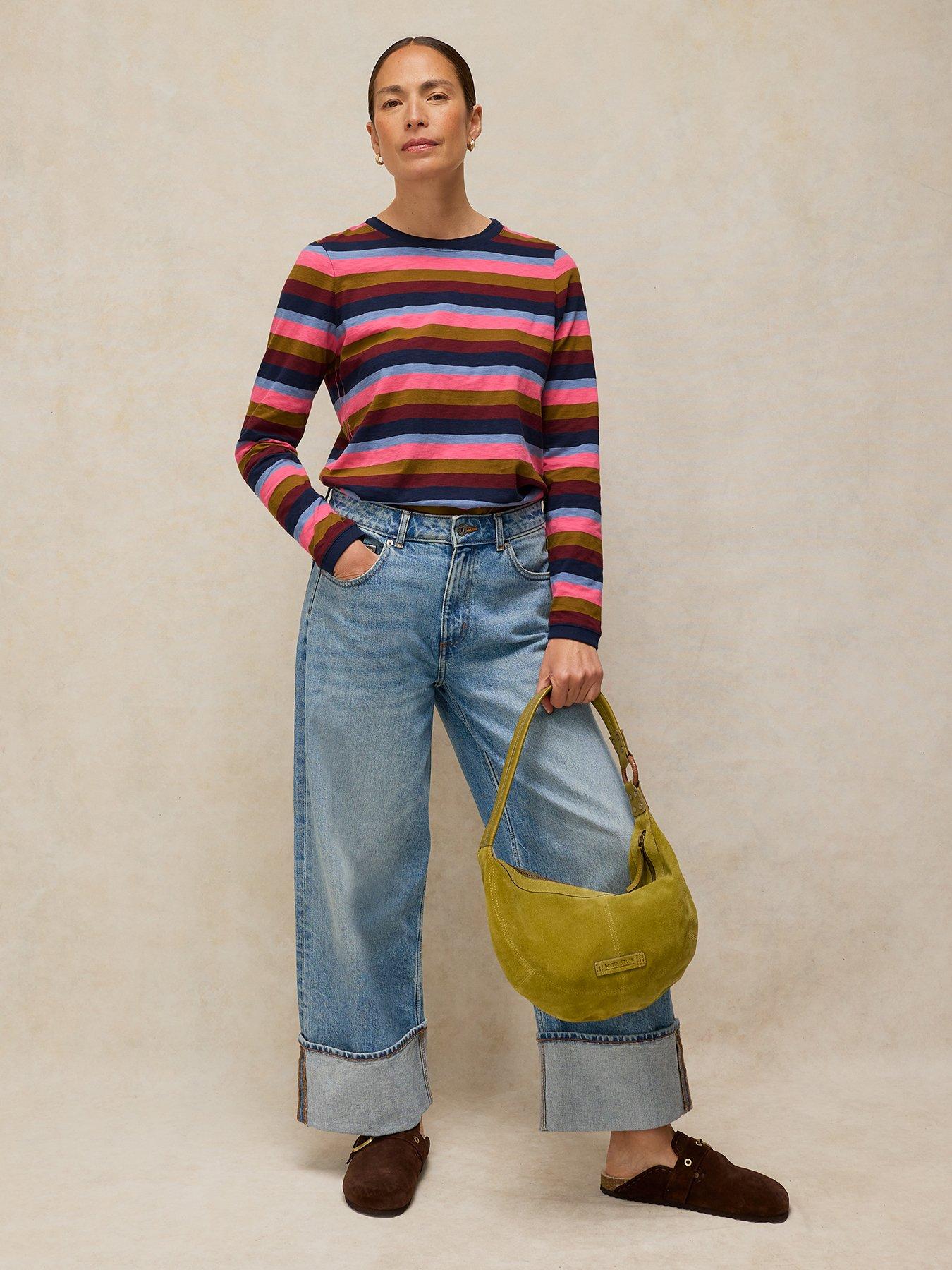 Image 3 of 6 of White Stuff Clara Stripe Long Sleeve Tee - Pink