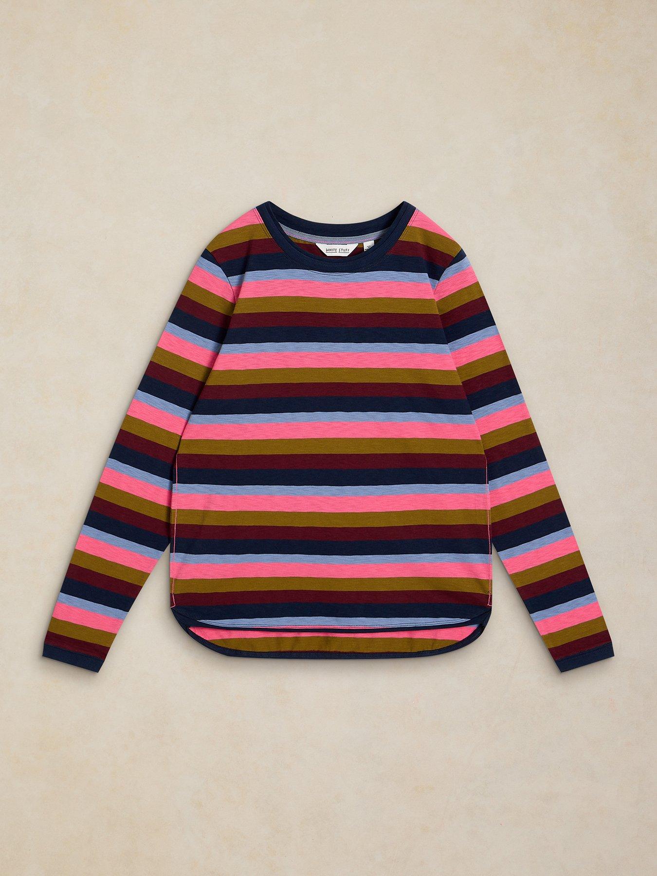 Image 5 of 6 of White Stuff Clara Stripe Long Sleeve Tee - Pink