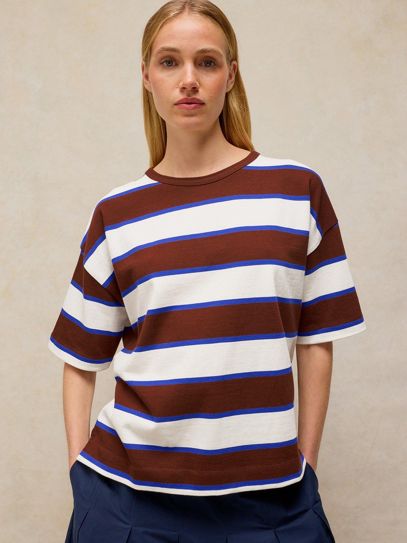Image 1 of 6 of White Stuff Kat Stripe Midweight Tee