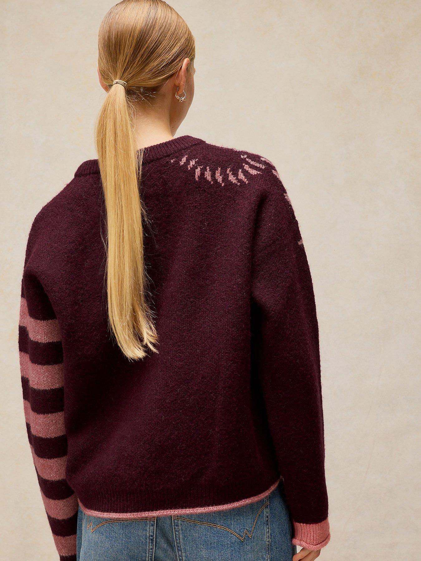 Image 2 of 6 of White Stuff Tiger Stripe Jumper - Purple