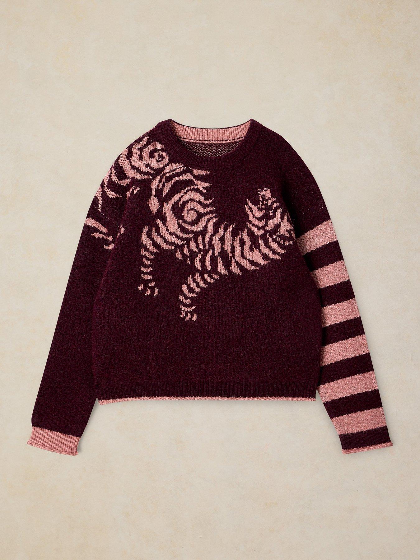 Image 5 of 6 of White Stuff Tiger Stripe Jumper - Purple