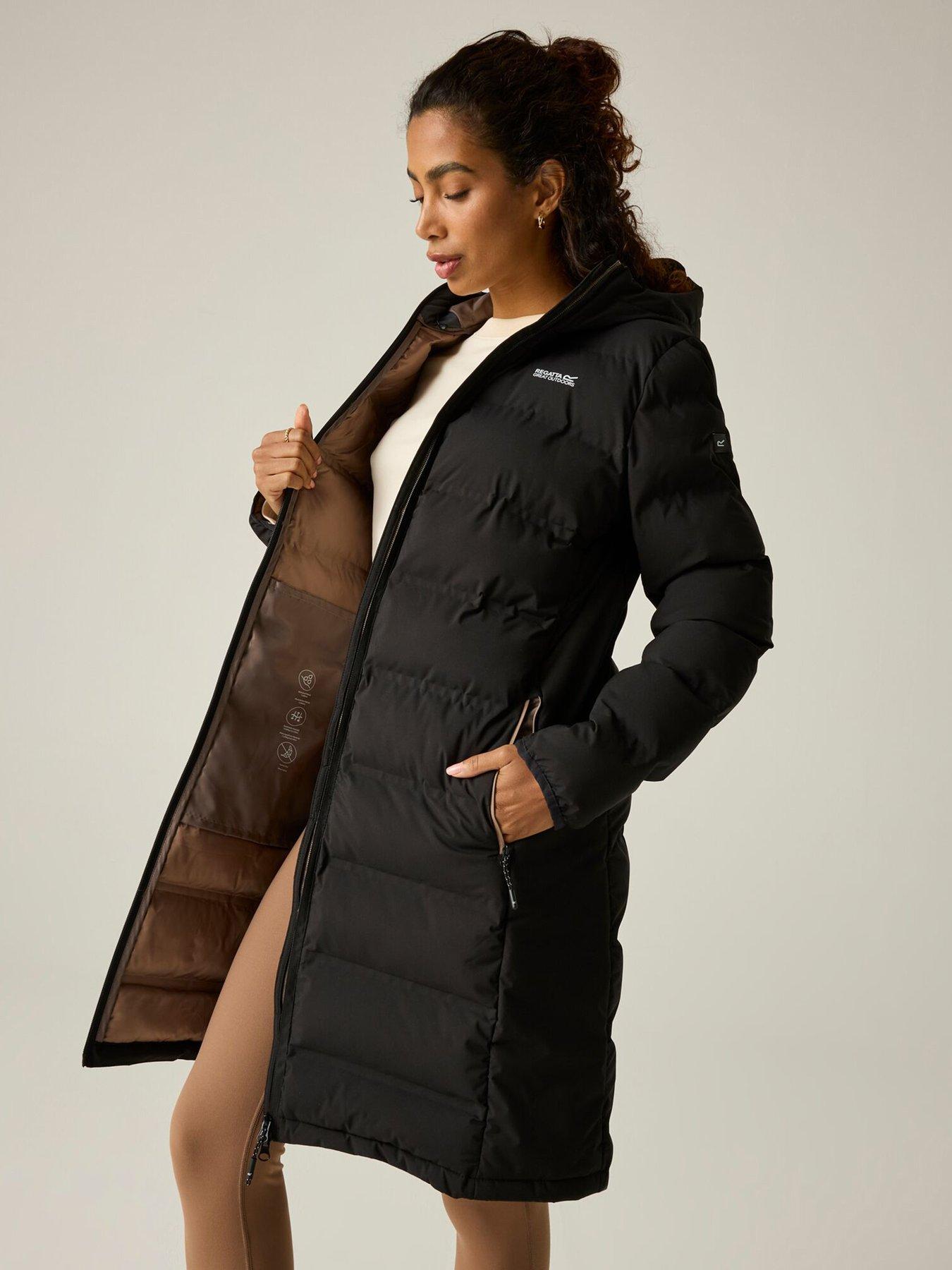 Image 2 of 7 of Regatta Womens Altoro Thermal Long Length Waterproof Hooded Jacket - Black