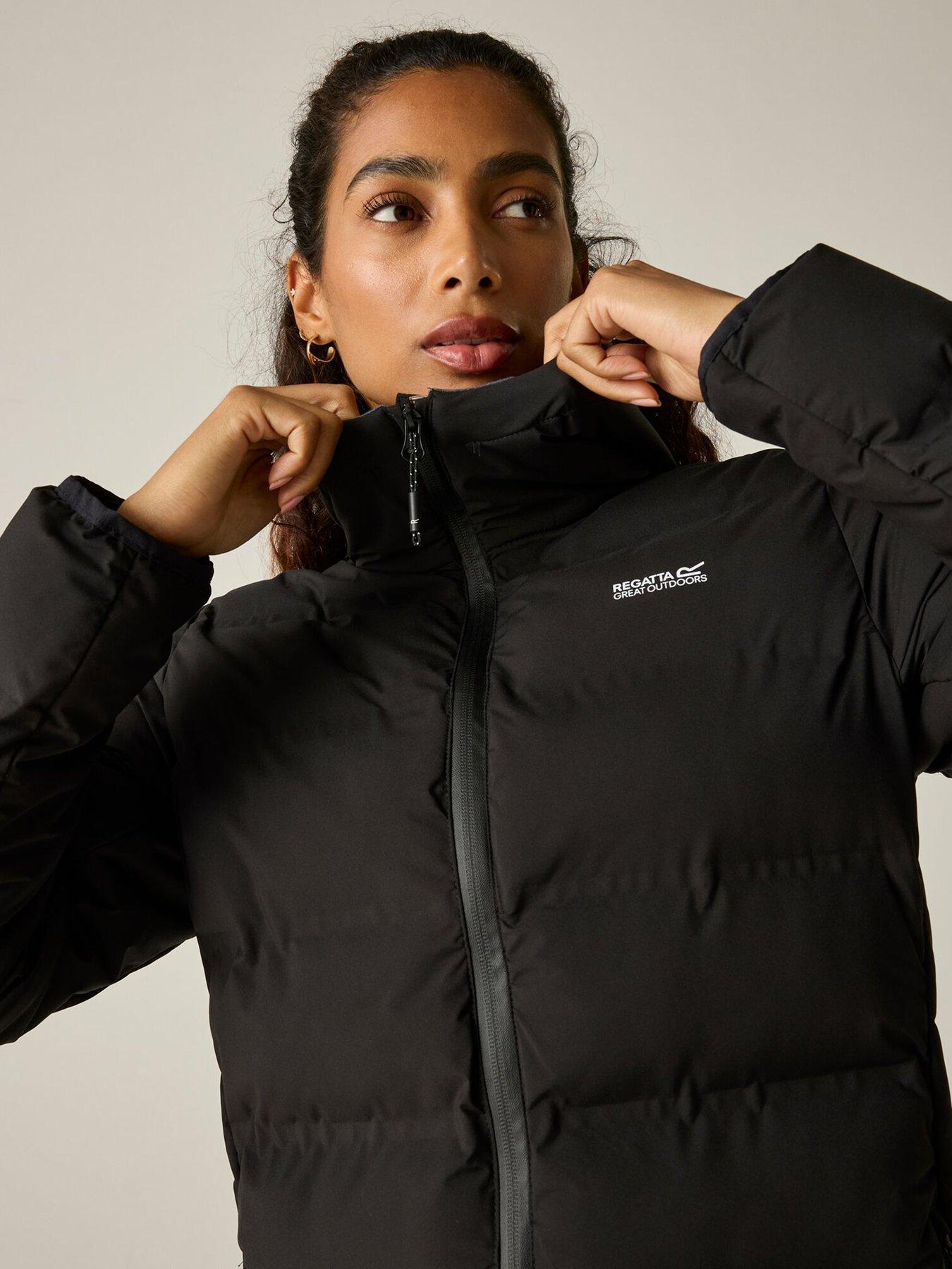 Image 6 of 7 of Regatta Womens Altoro Thermal Long Length Waterproof Hooded Jacket - Black