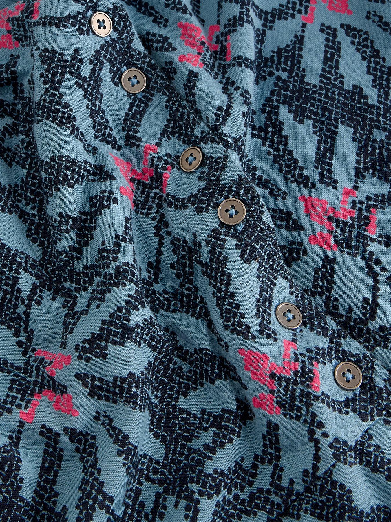 Image 6 of 6 of White Stuff Reese Button Through Dress - Blue