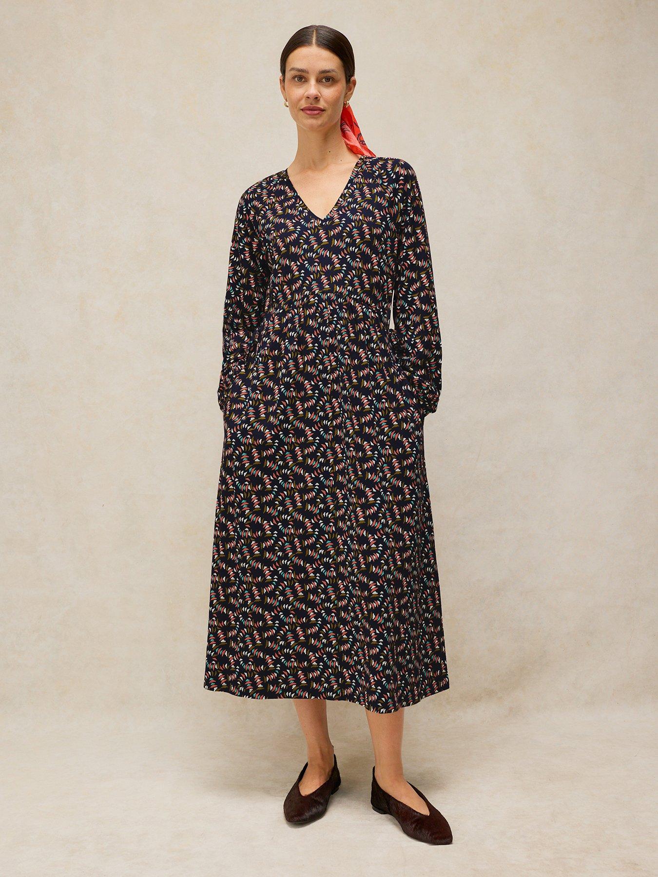 White Stuff Harper Printed Jersey Midi Dress - Multi