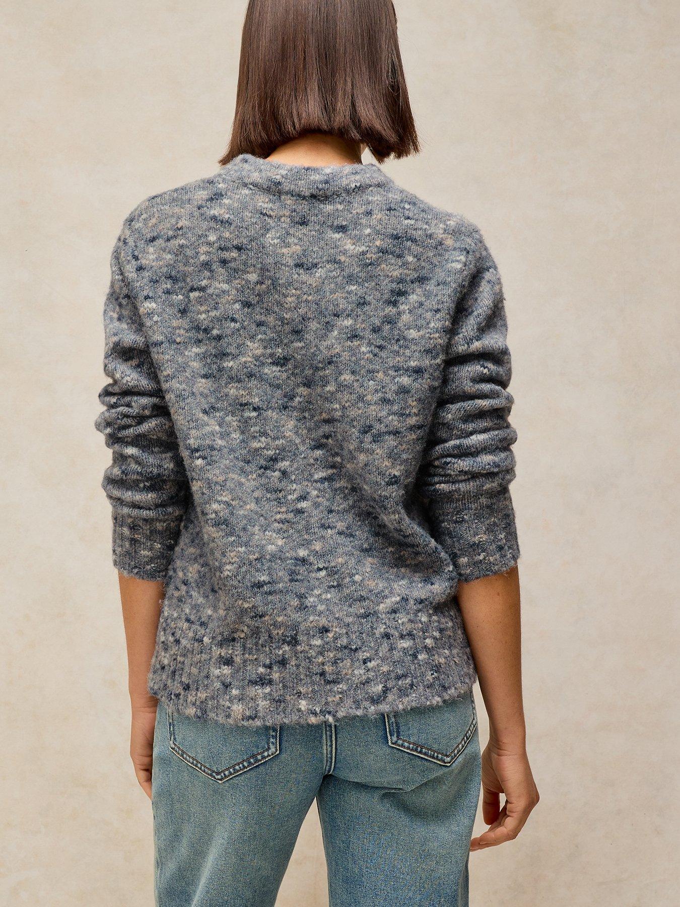 Image 2 of 5 of White Stuff Womens Nena Nep Textured Crew Neck Long Sleeve Jumper - Grey