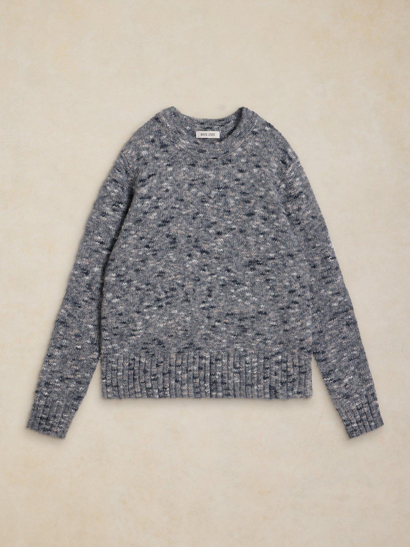 Image 5 of 5 of White Stuff Womens Nena Nep Textured Crew Neck Long Sleeve Jumper - Grey