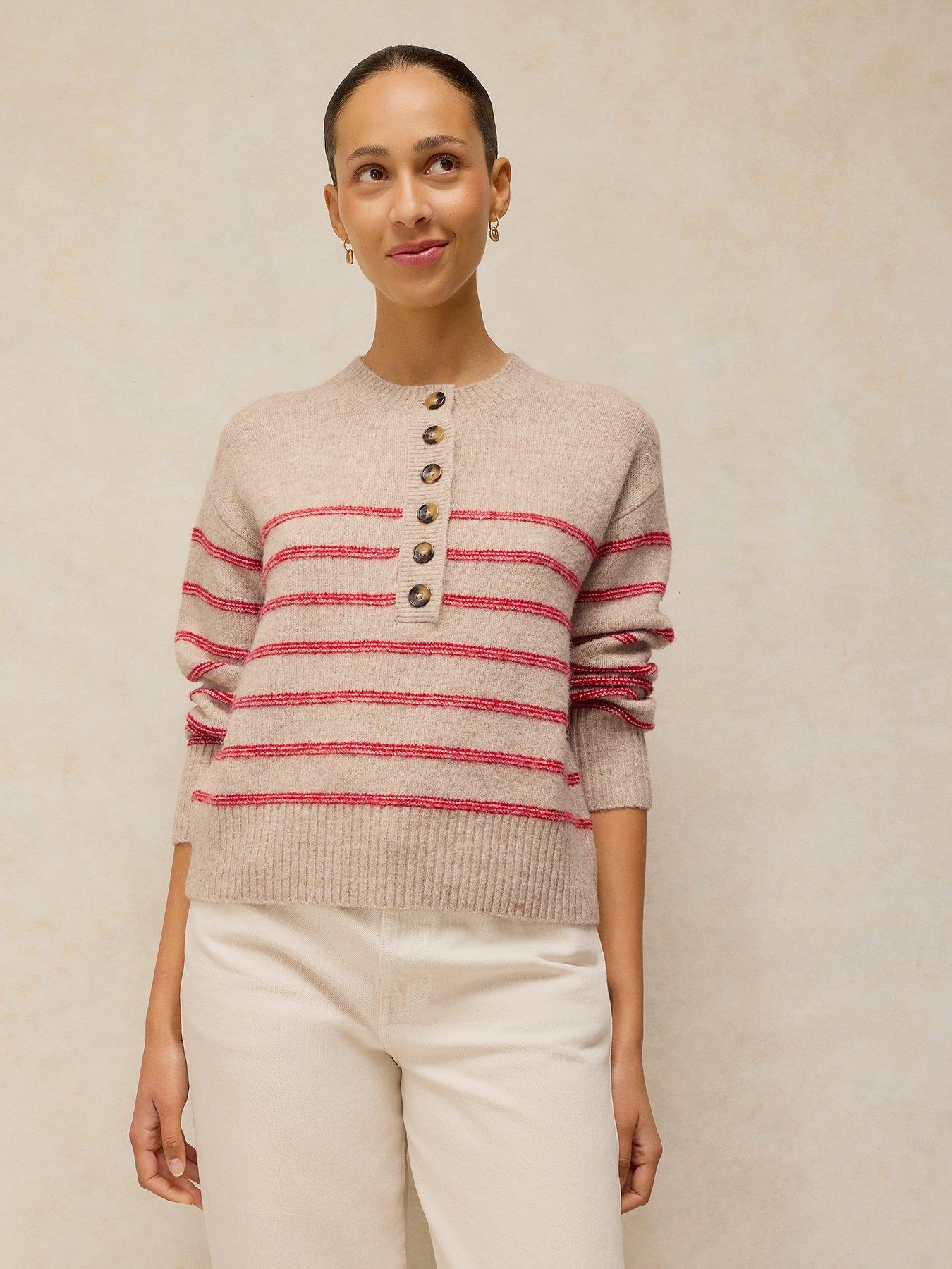 White Stuff Stripe Henley Jumper