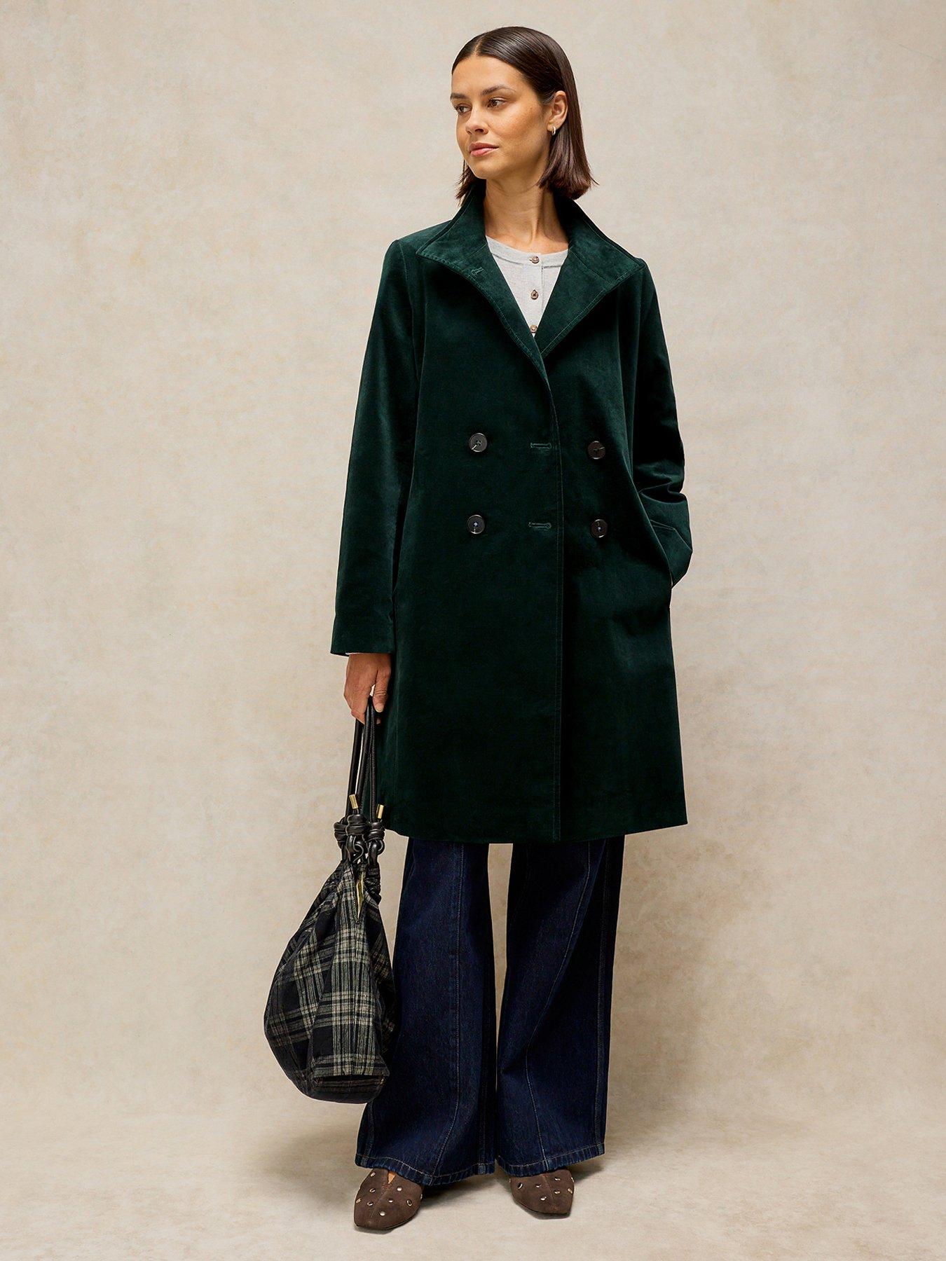 Image 1 of 5 of White Stuff Kaia Velvet Coat