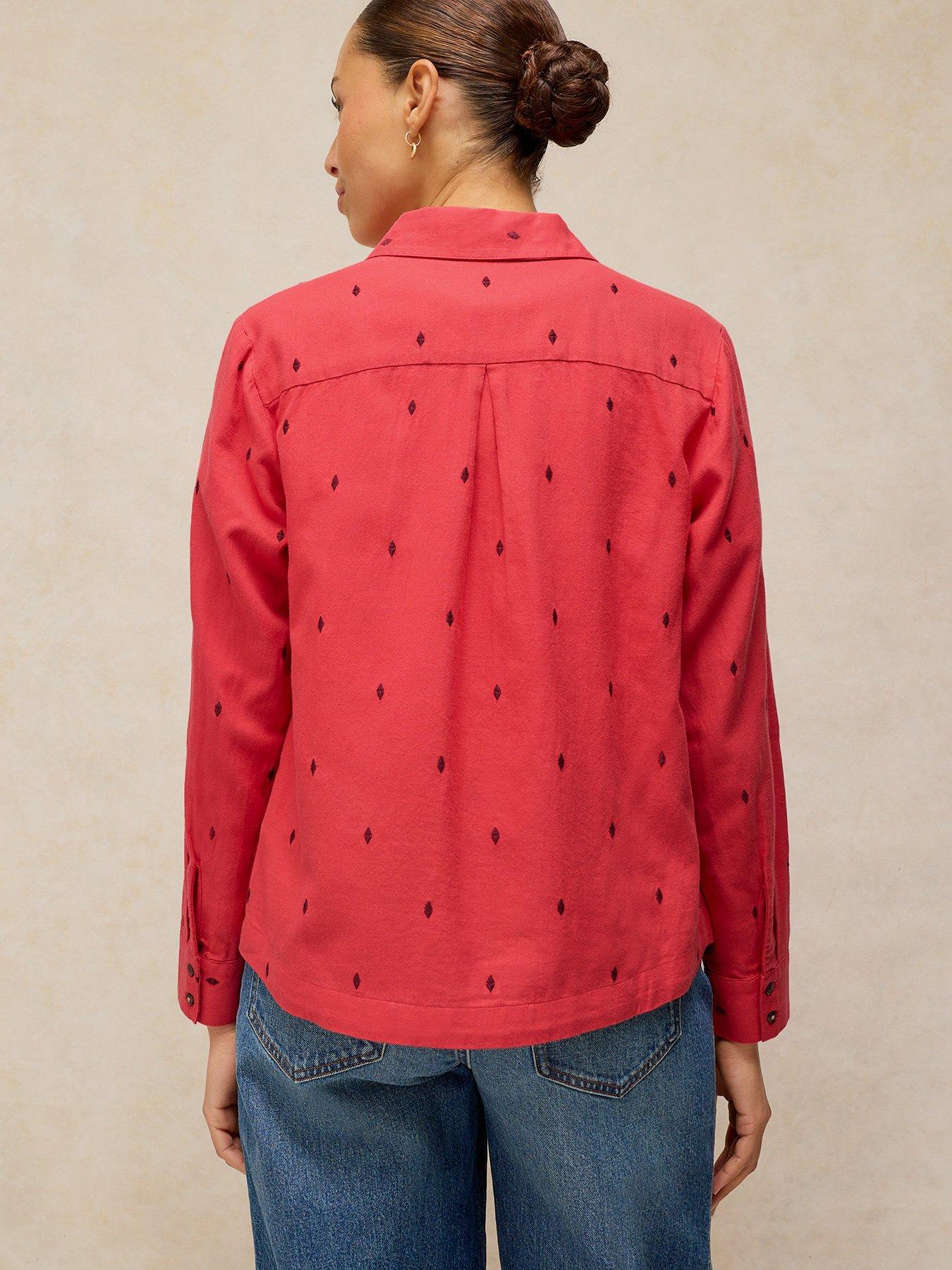 Image 2 of 6 of White Stuff Libby Cotton Shirt - Pink